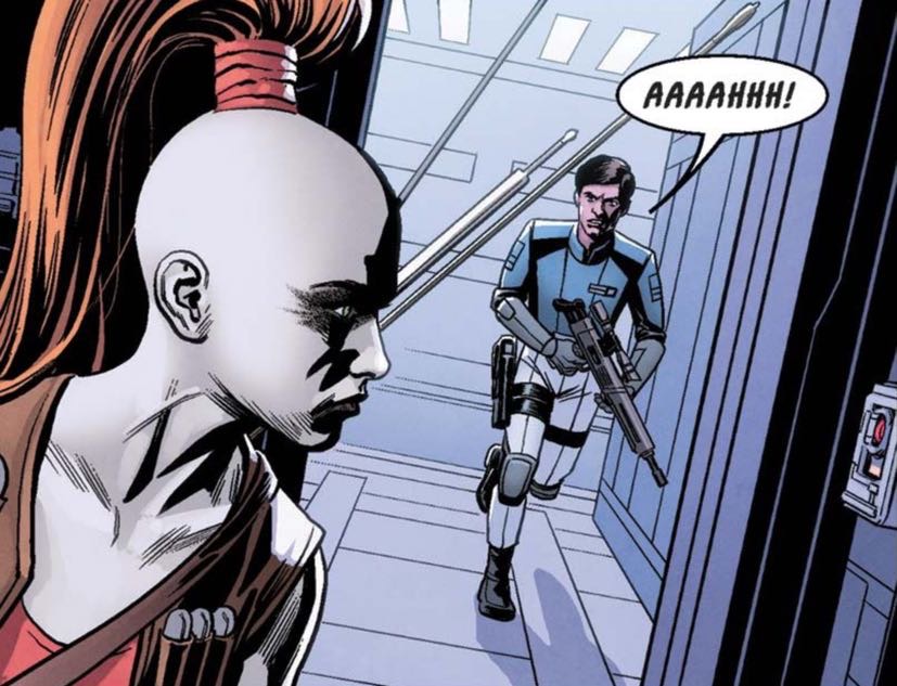 Darth Nihl in a Star Wars comic panel: "Aaaahhh!"
