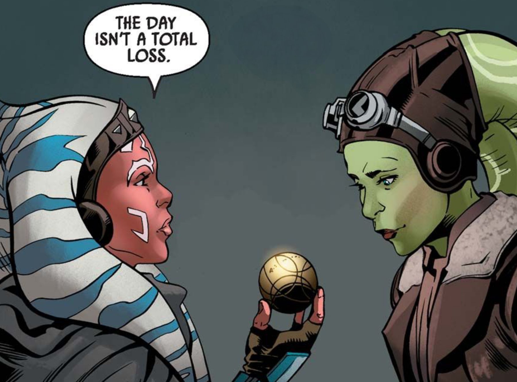 Ahsoka Tano & Hera Syndulla in a Star Wars comic panel: "The day isn't a total loss."