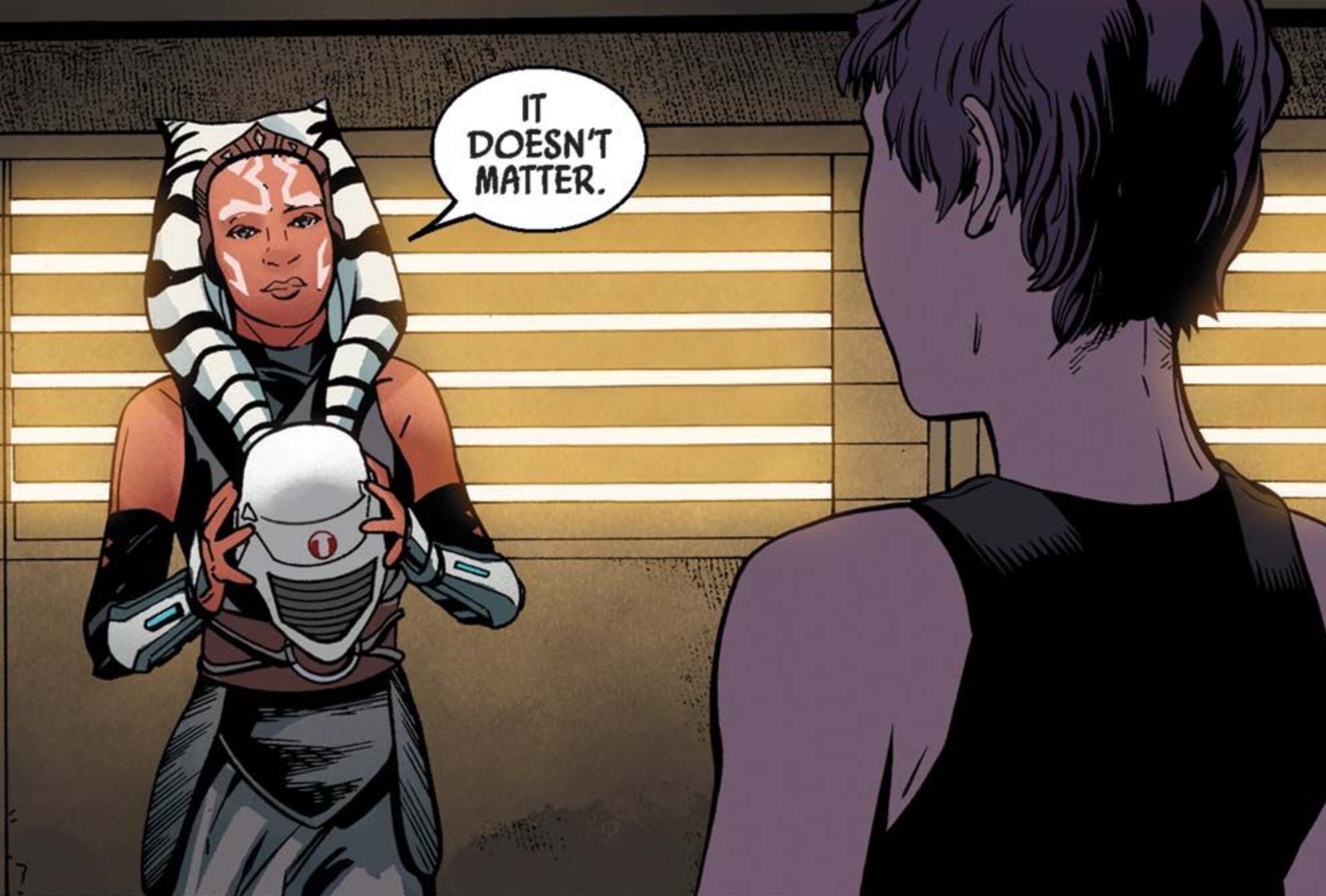 Ahsoka Tano in a Star Wars comic panel: "It doesn't matter."