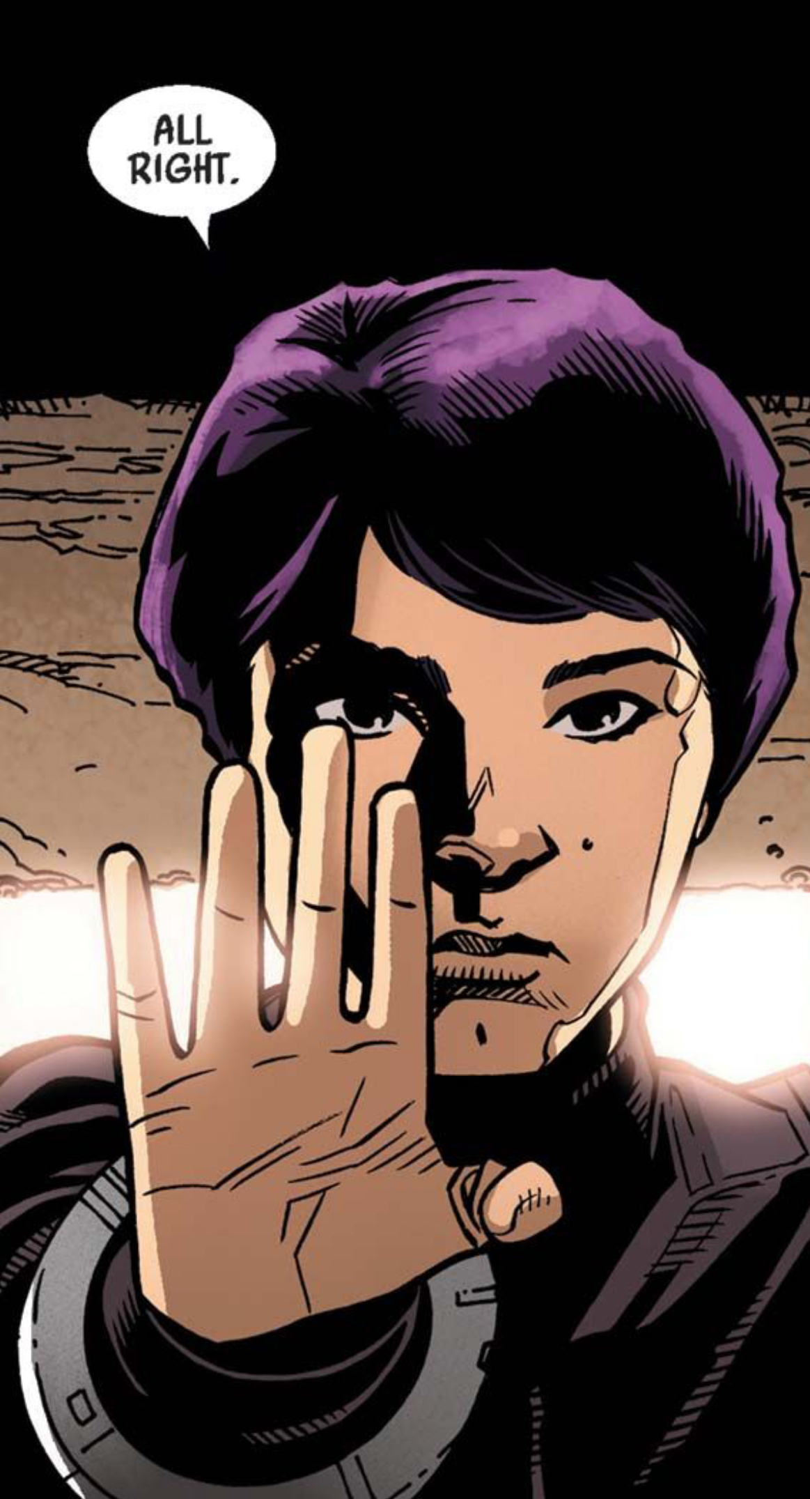 Qi'ra in a Star Wars comic panel: "All right."