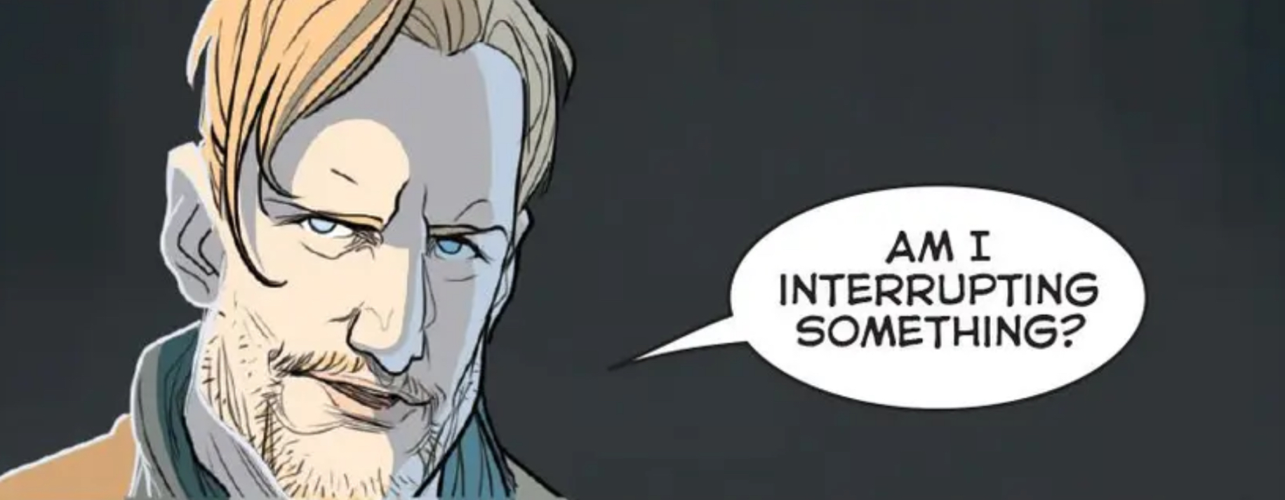 Obi-Wan Kenobi in a Star Wars comic panel: "Am I interrupting something?"