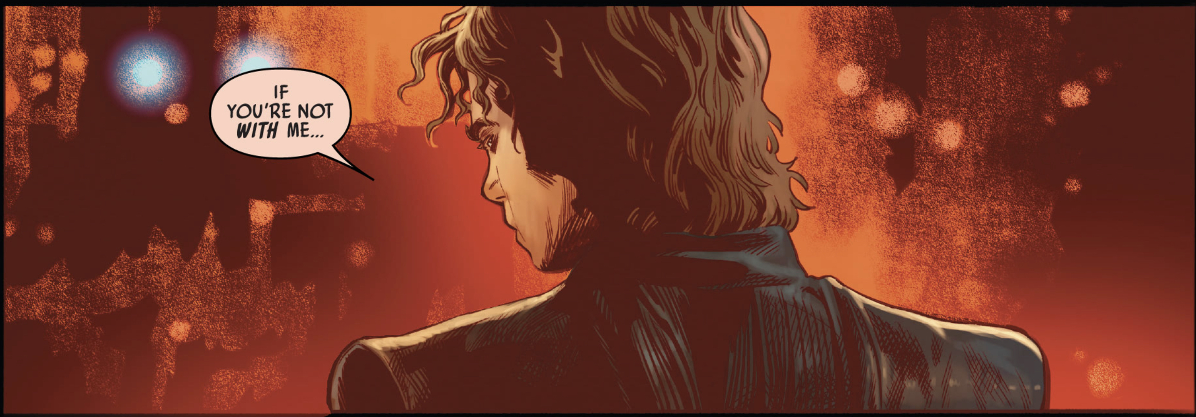 Anakin Skywalker in a Star Wars comic panel: "If you're not with me..."