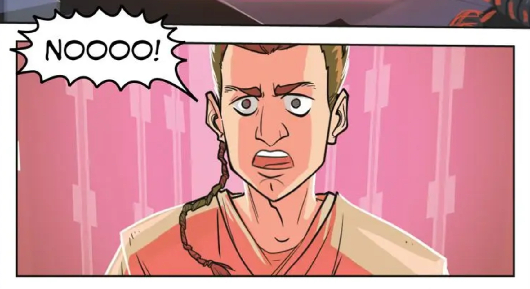 Anakin Skywalker in a Star Wars comic panel: "Noooo!"