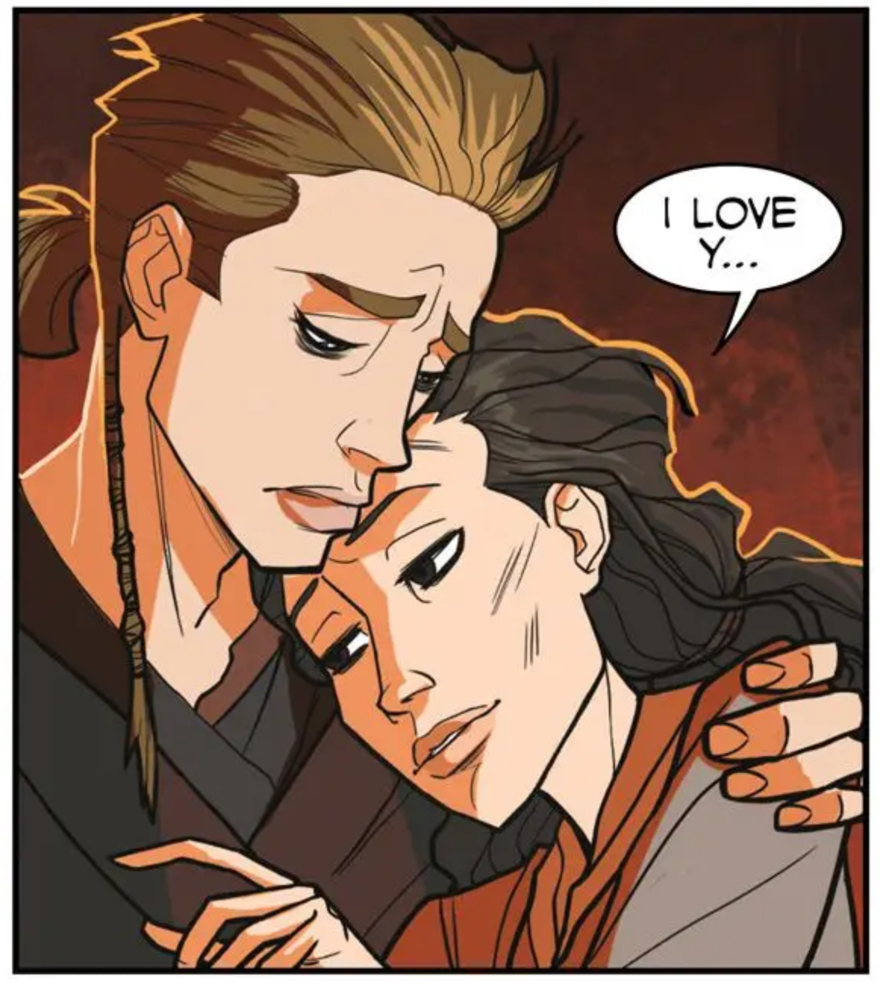 Anakin Skywalker & Padmé Amidala in a Star Wars comic panel: "I love y..."