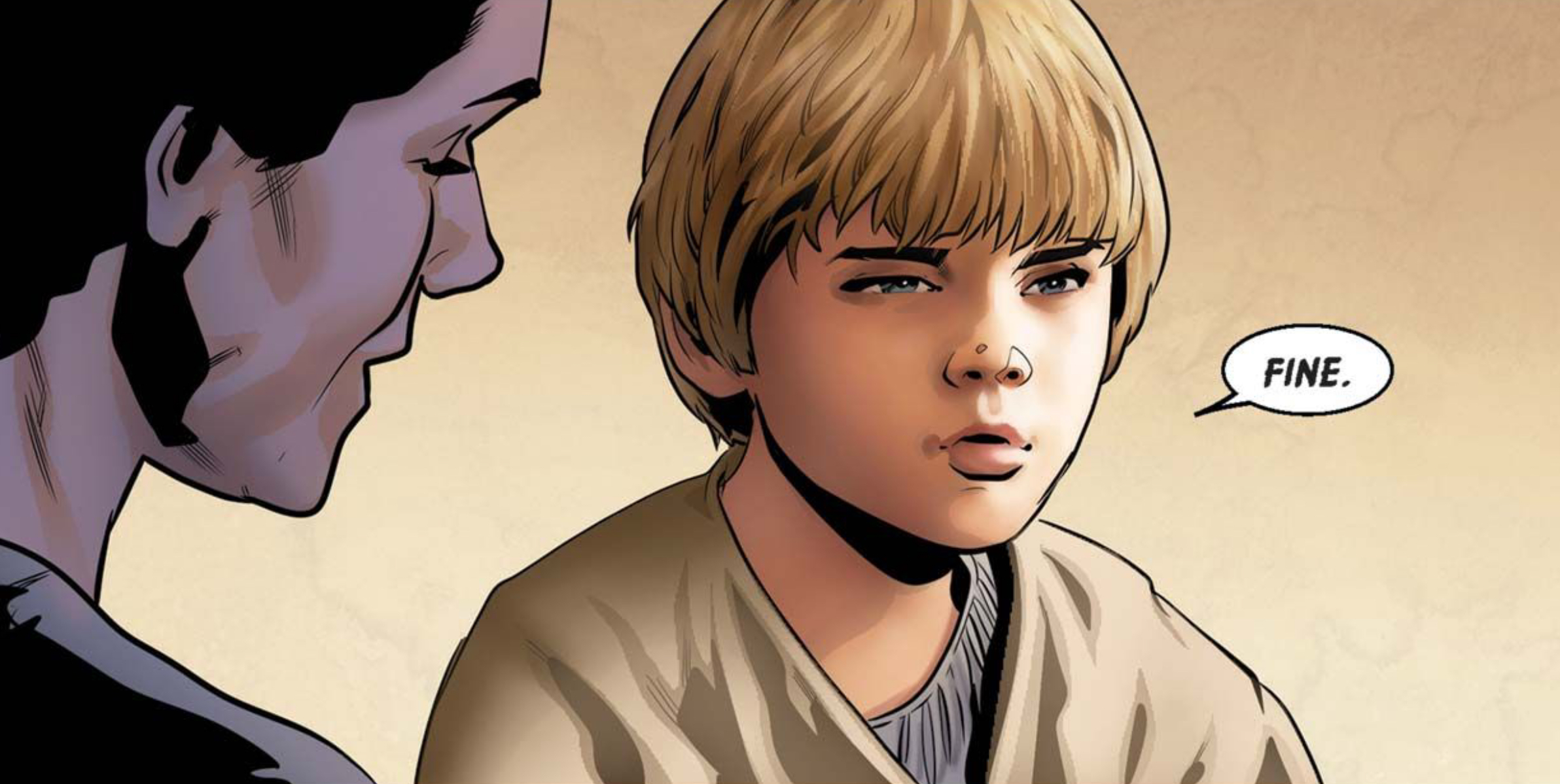 Luke Skywalker in a Star Wars comic panel: "Fine."