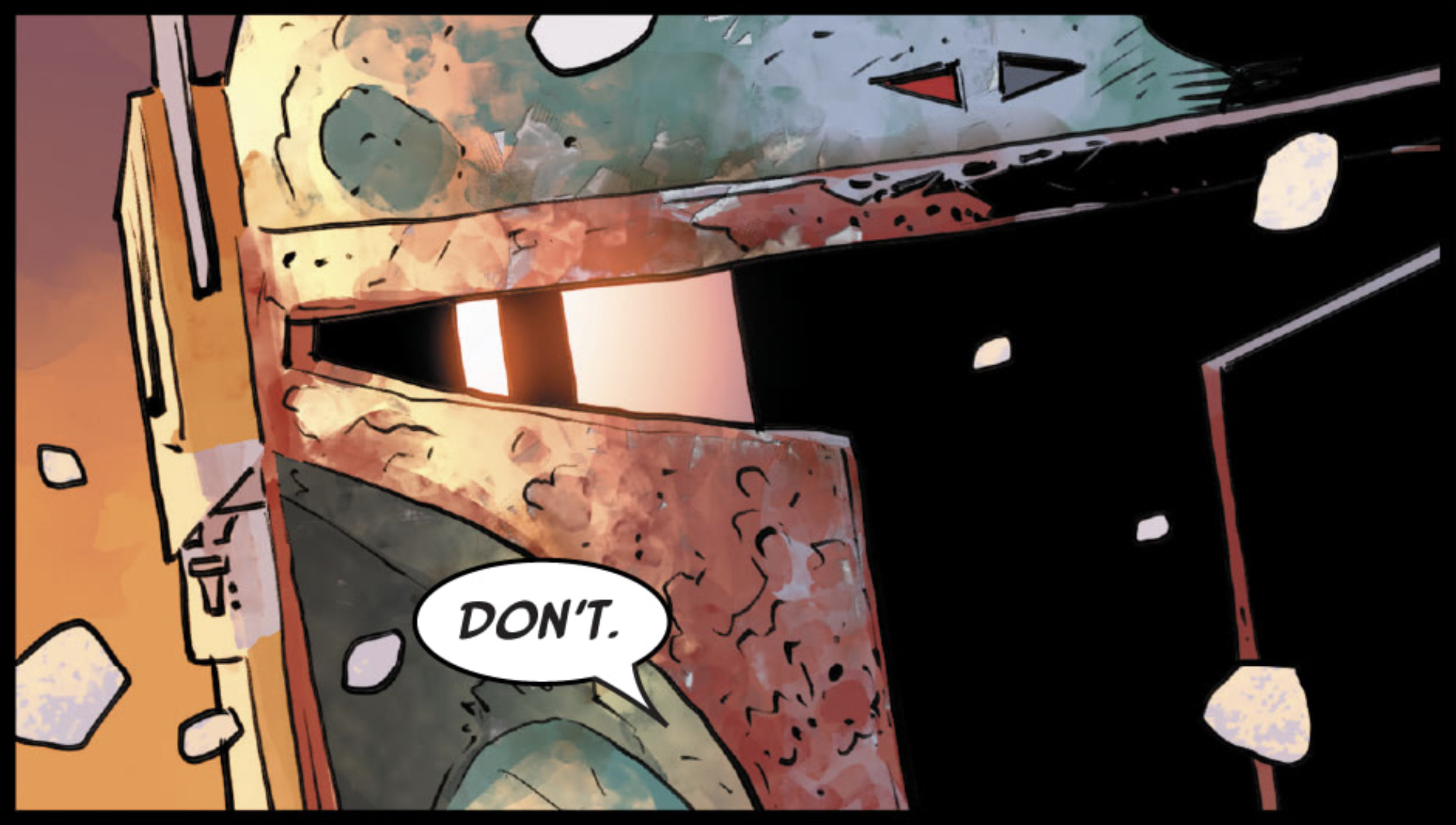 Boba Fett in a Star Wars comic panel: "Don't."