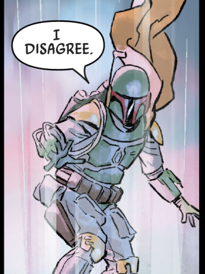 Boba Fett in a Star Wars comic panel: "I disagree."