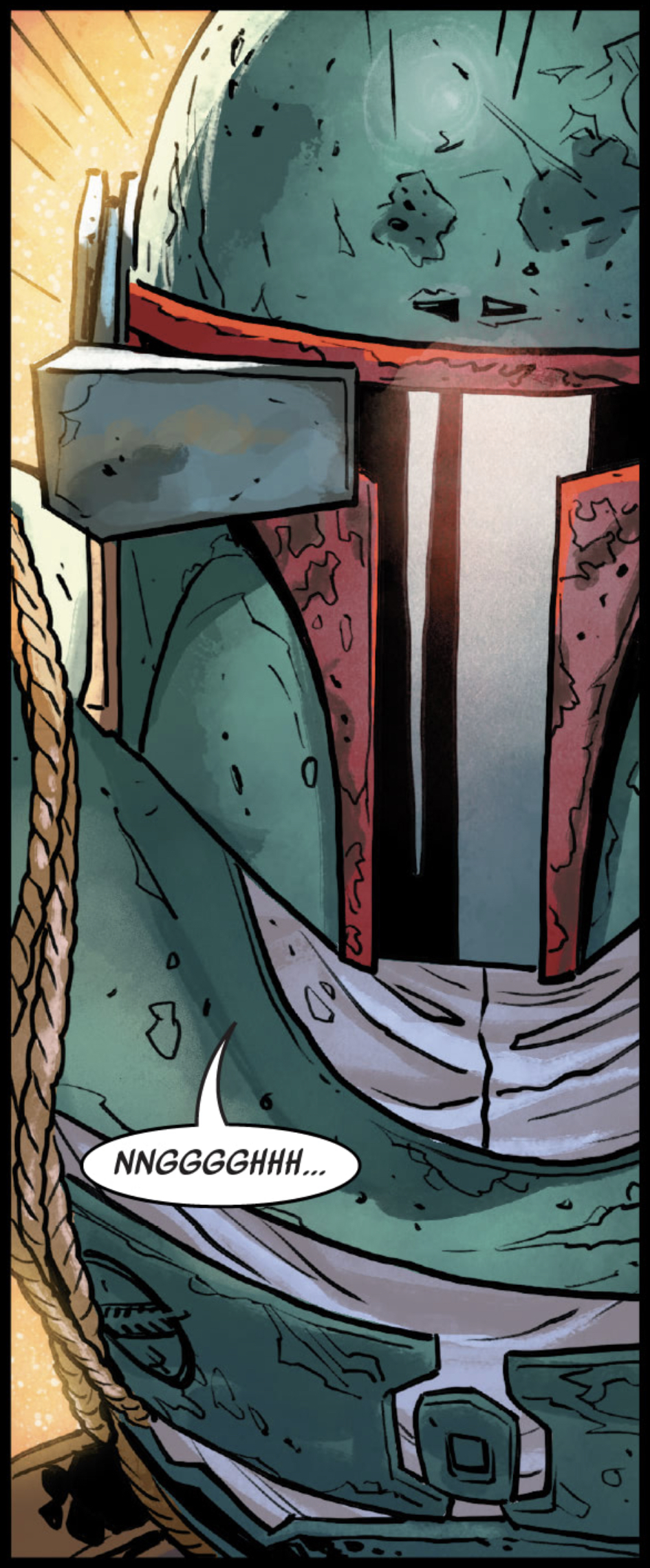Boba Fett in a Star Wars comic panel: "Nngggghhh..."