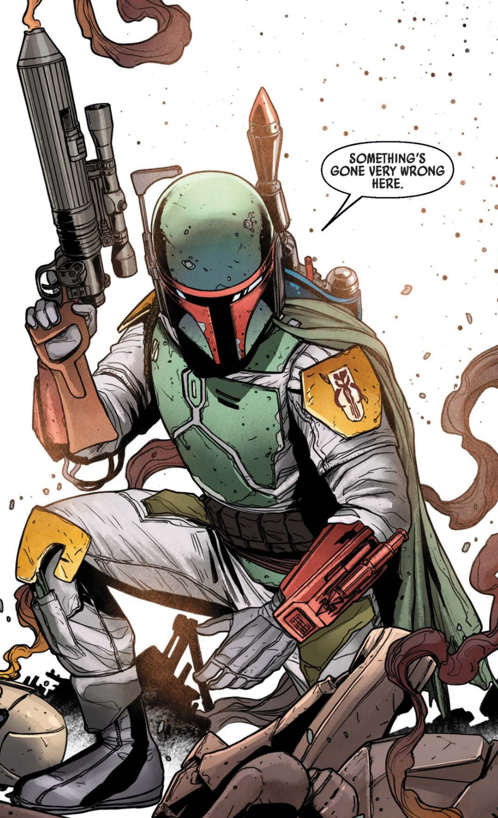 Boba Fett in a Star Wars comic panel: "Something's gone very wrong here."
