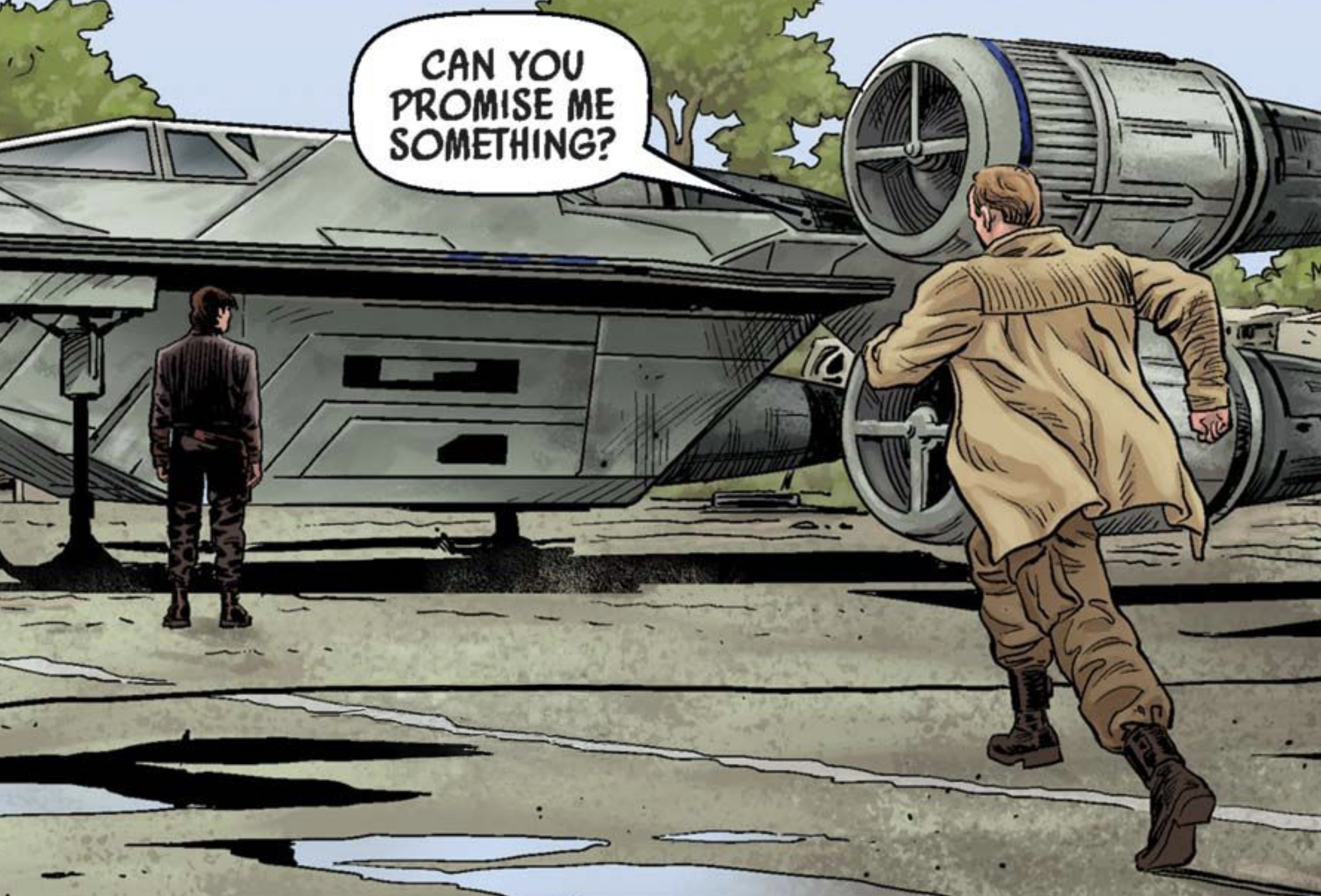 Cassian Andor in a Star Wars comic panel: "Can you promise me something?"