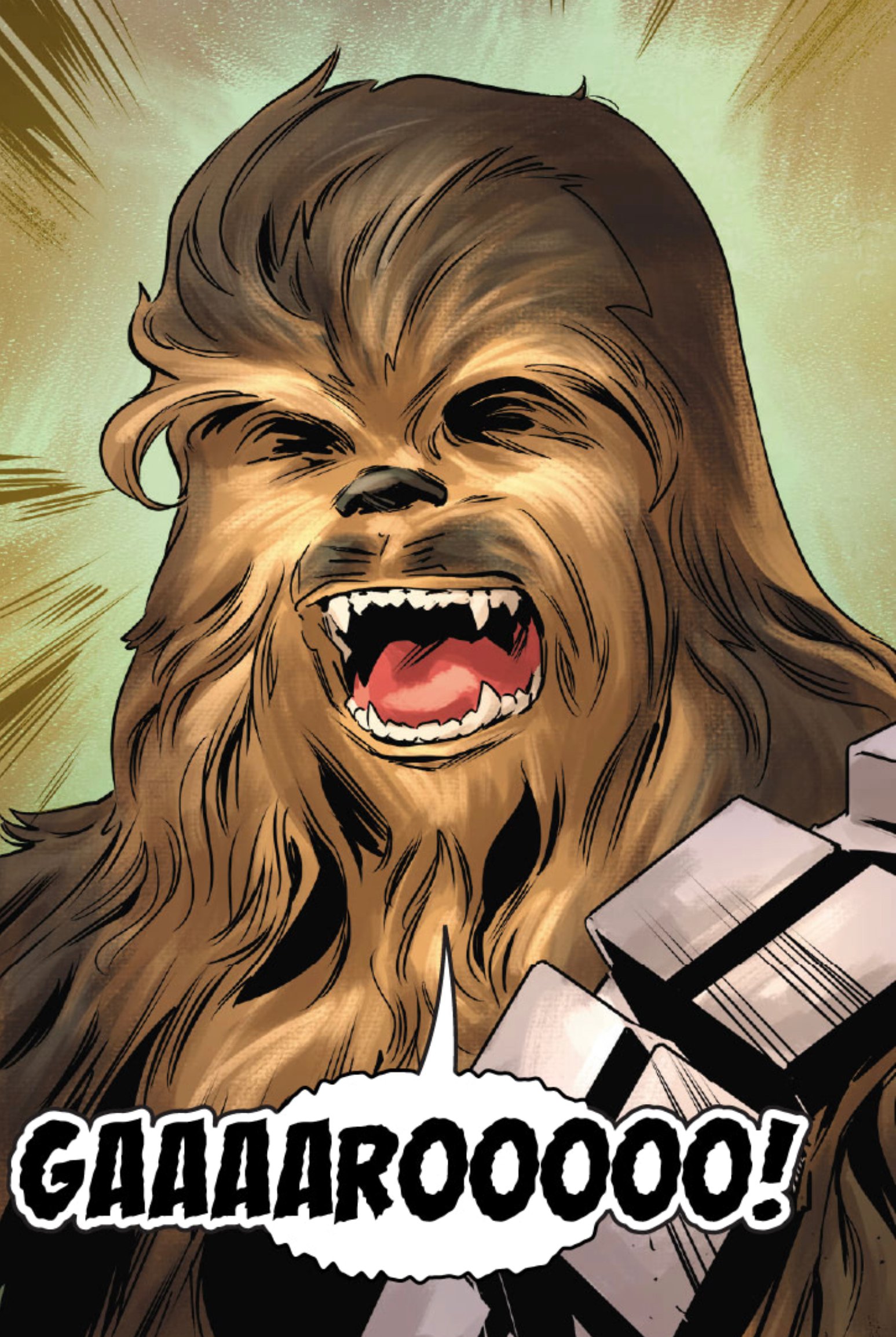 Chewbacca in a Star Wars comic panel: "GAAAROOOOO!"