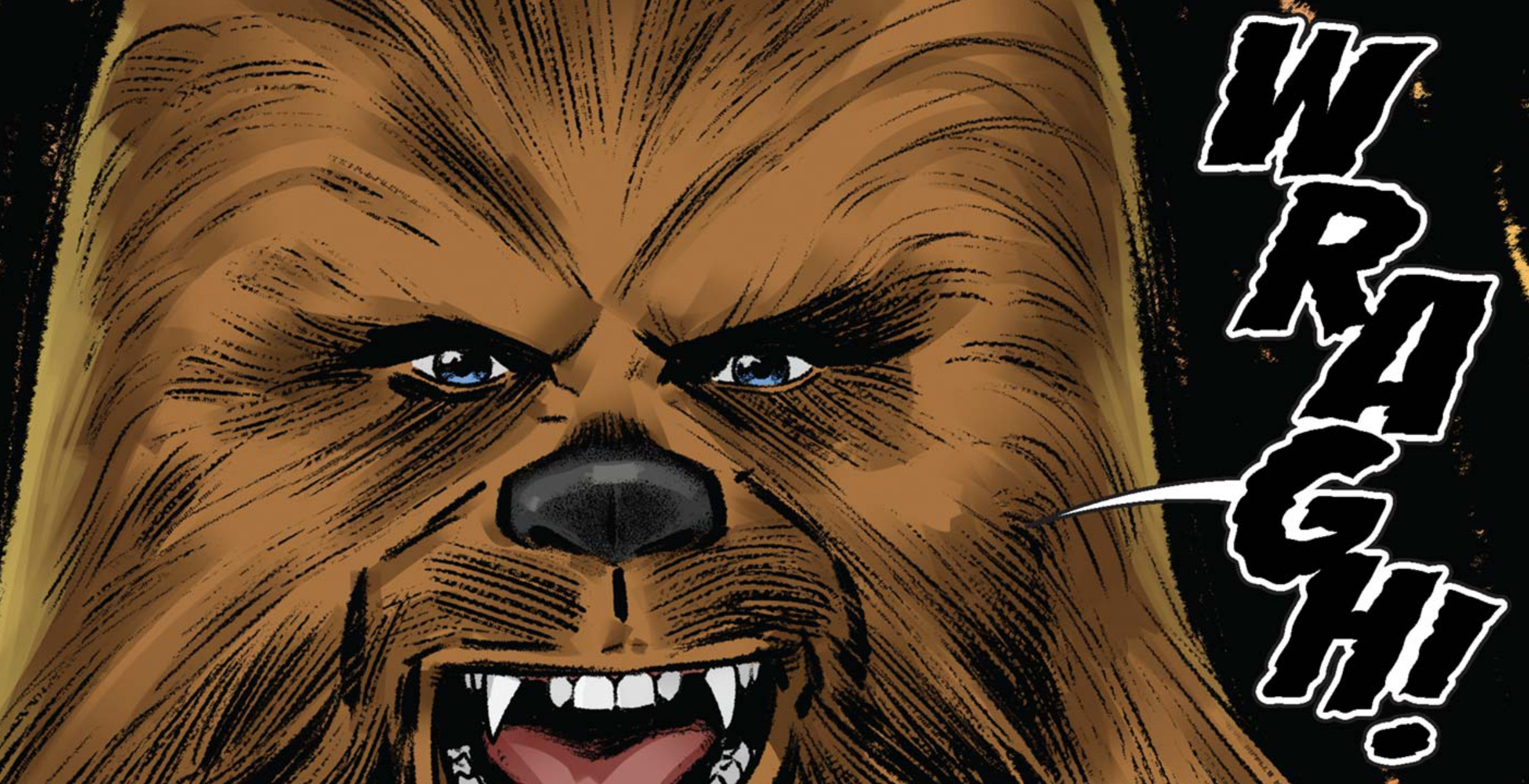 Chewbacca in a Star Wars comic panel: "WRAGH!"