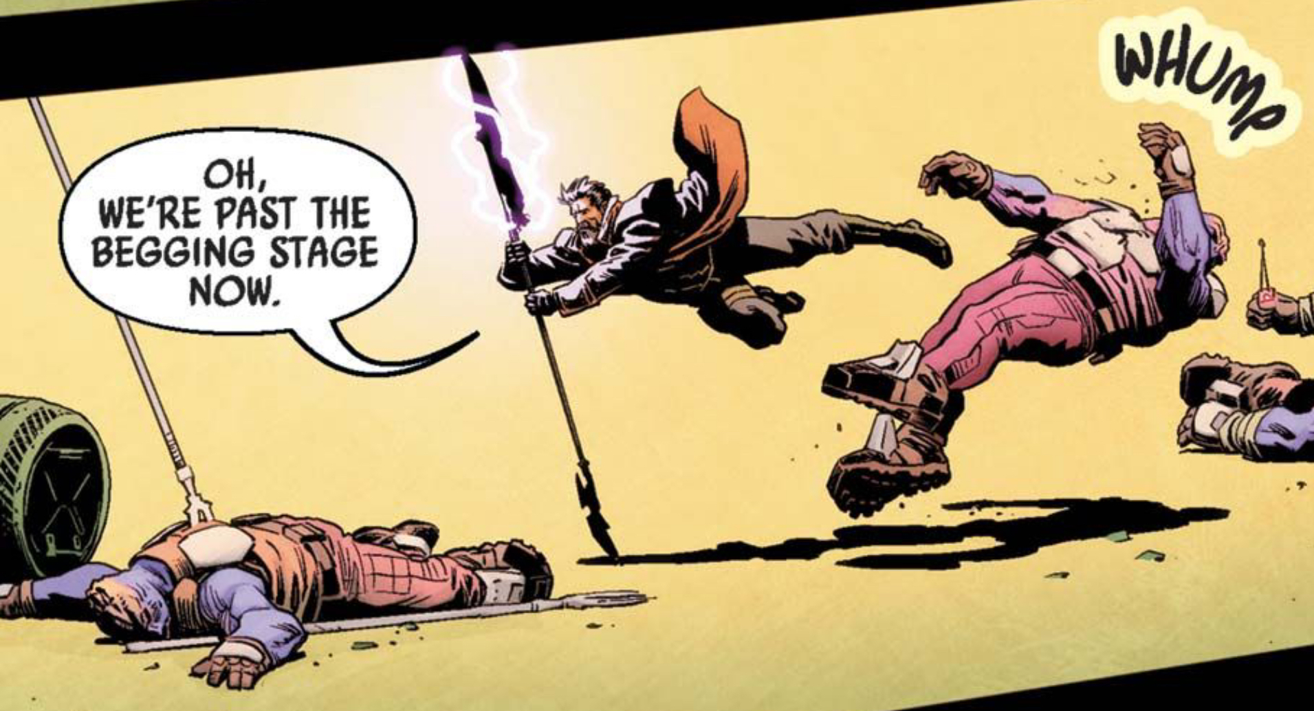 Porter Engle in a Star Wars comic panel: "Oh, we're past the begging stage now."