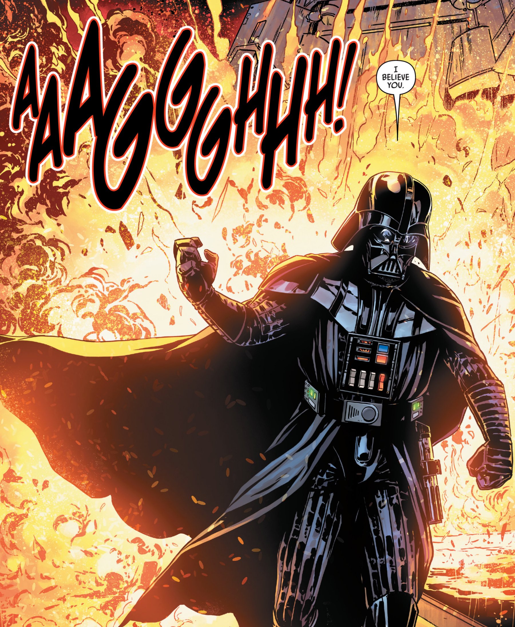 Darth Vader in a Star Wars comic panel: "I believe you."
