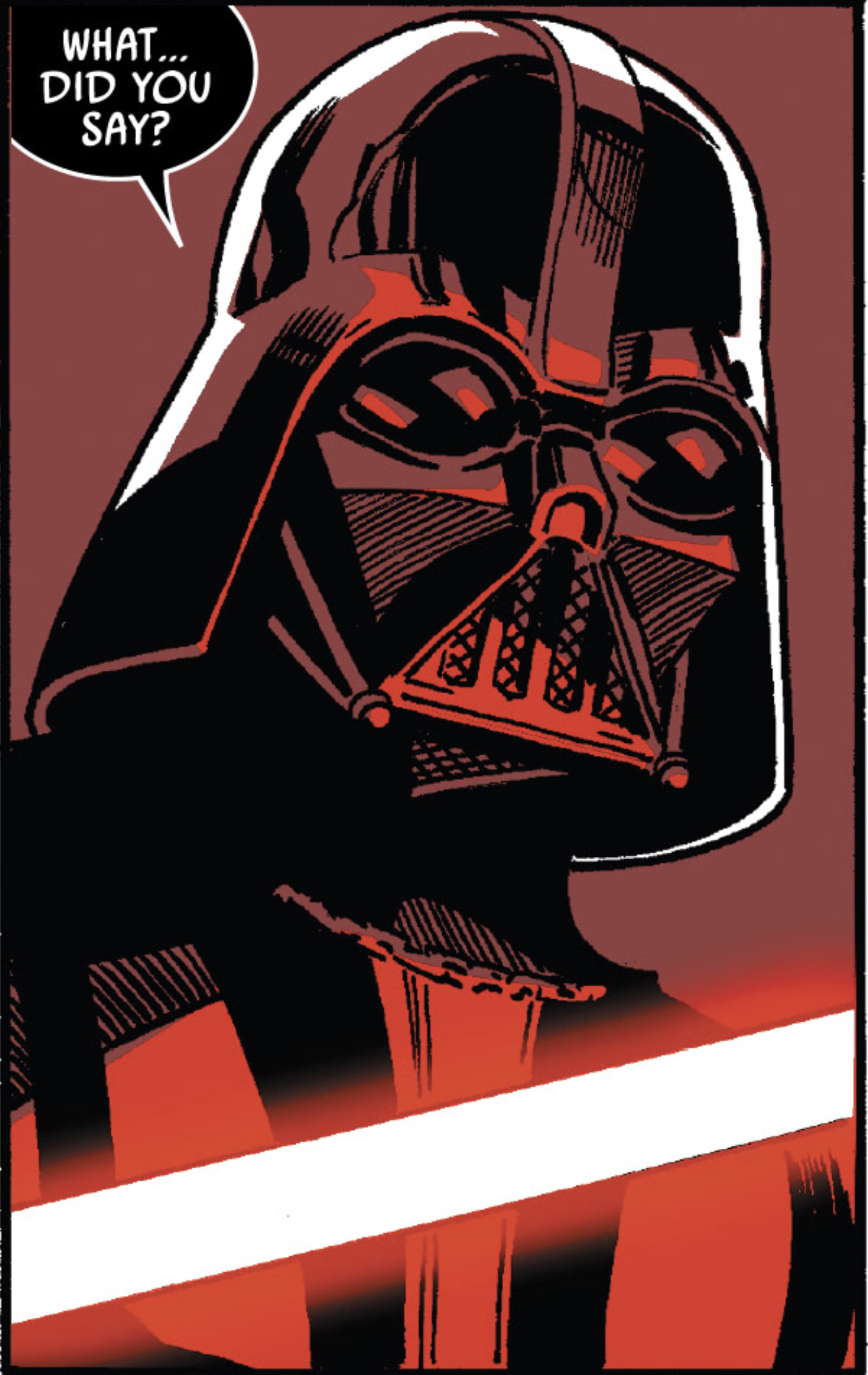 Darth Vader in a Star Wars comic panel: "What... did you say?"