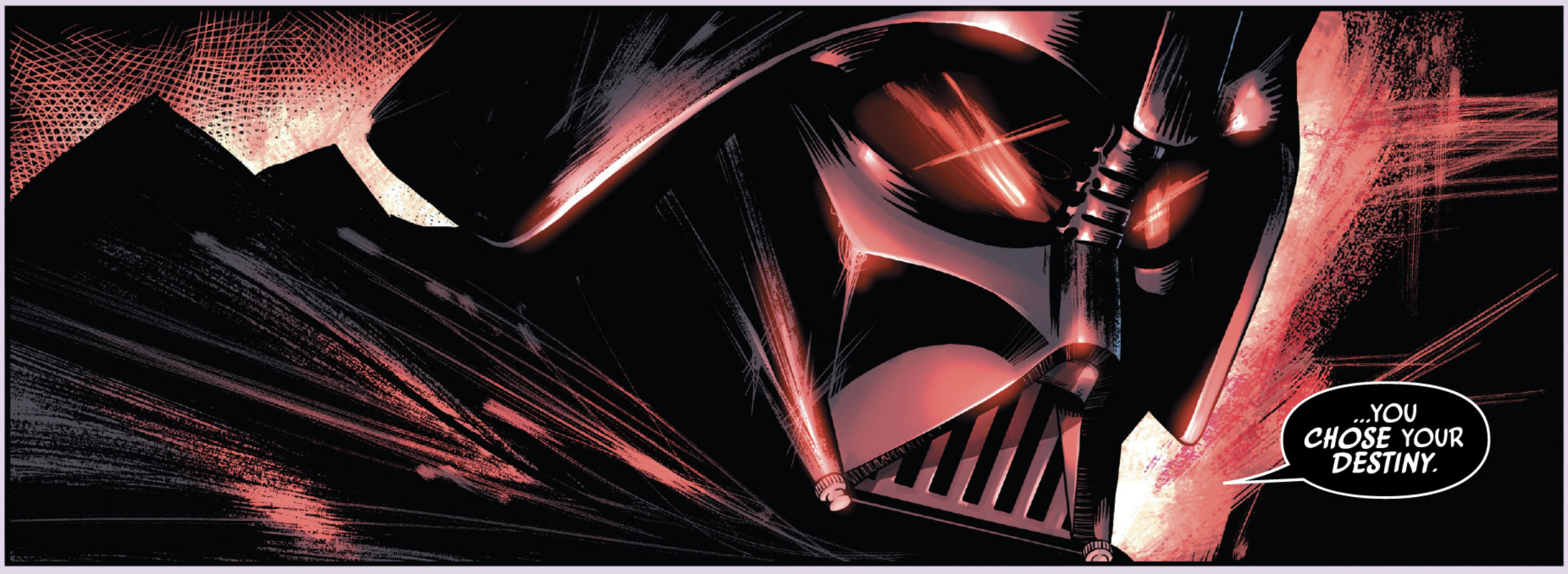 Darth Vader in a Star Wars comic panel: "...You chose your destiny."