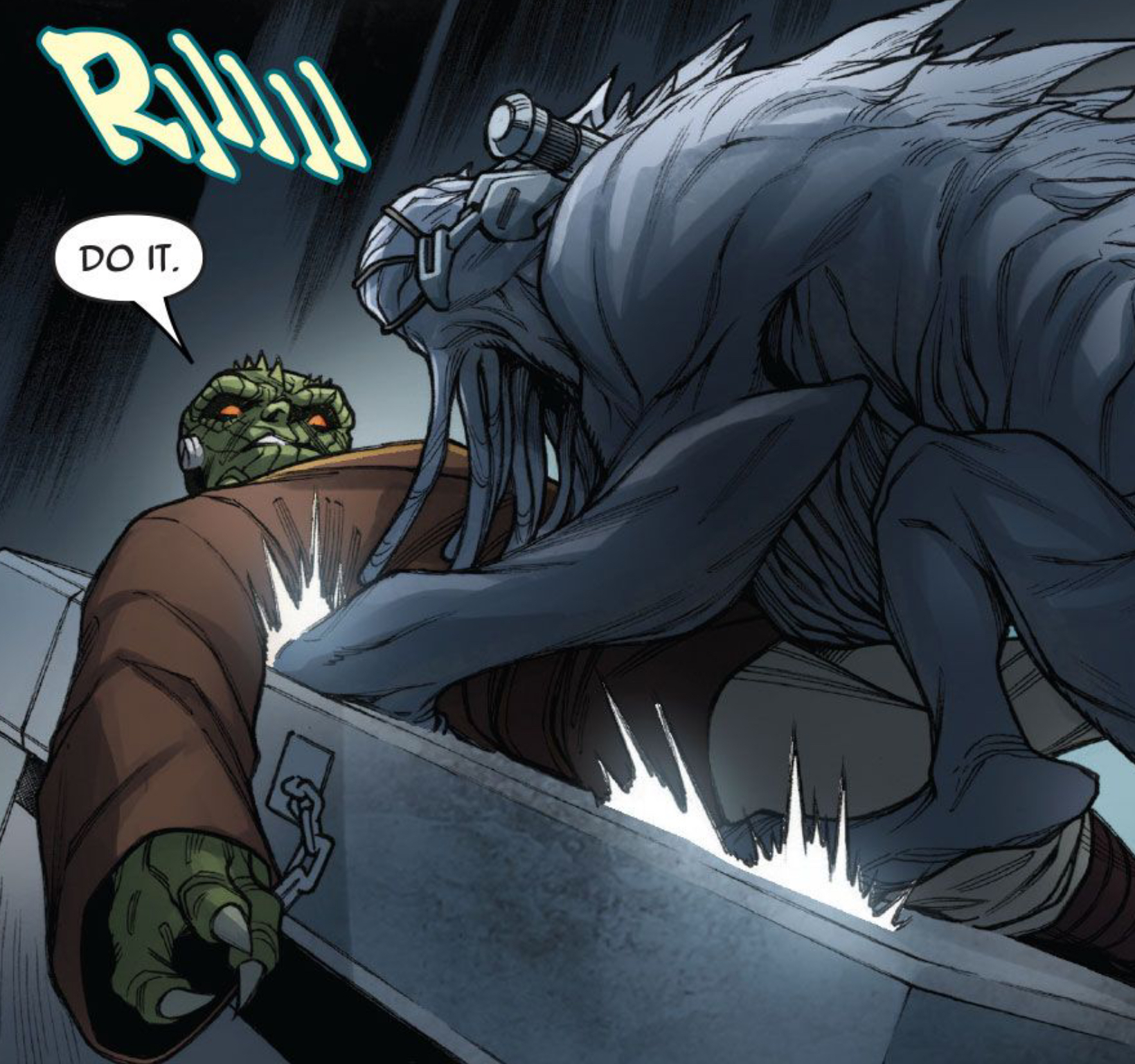 Sskeer in a Star Wars comic panel: "Do it."