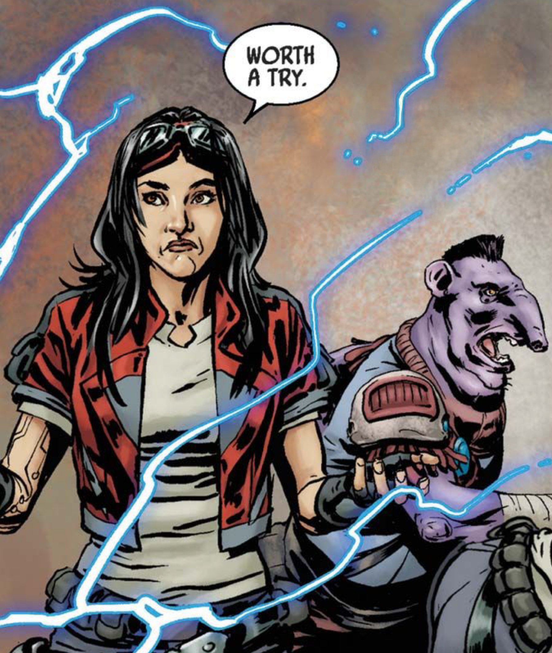 Doctor Aphra in a Star Wars comic panel: "Worth a try."