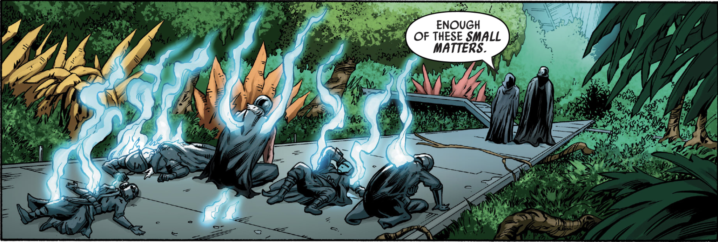 Darth Vader in a Star Wars comic panel: "Enough of these small matters."