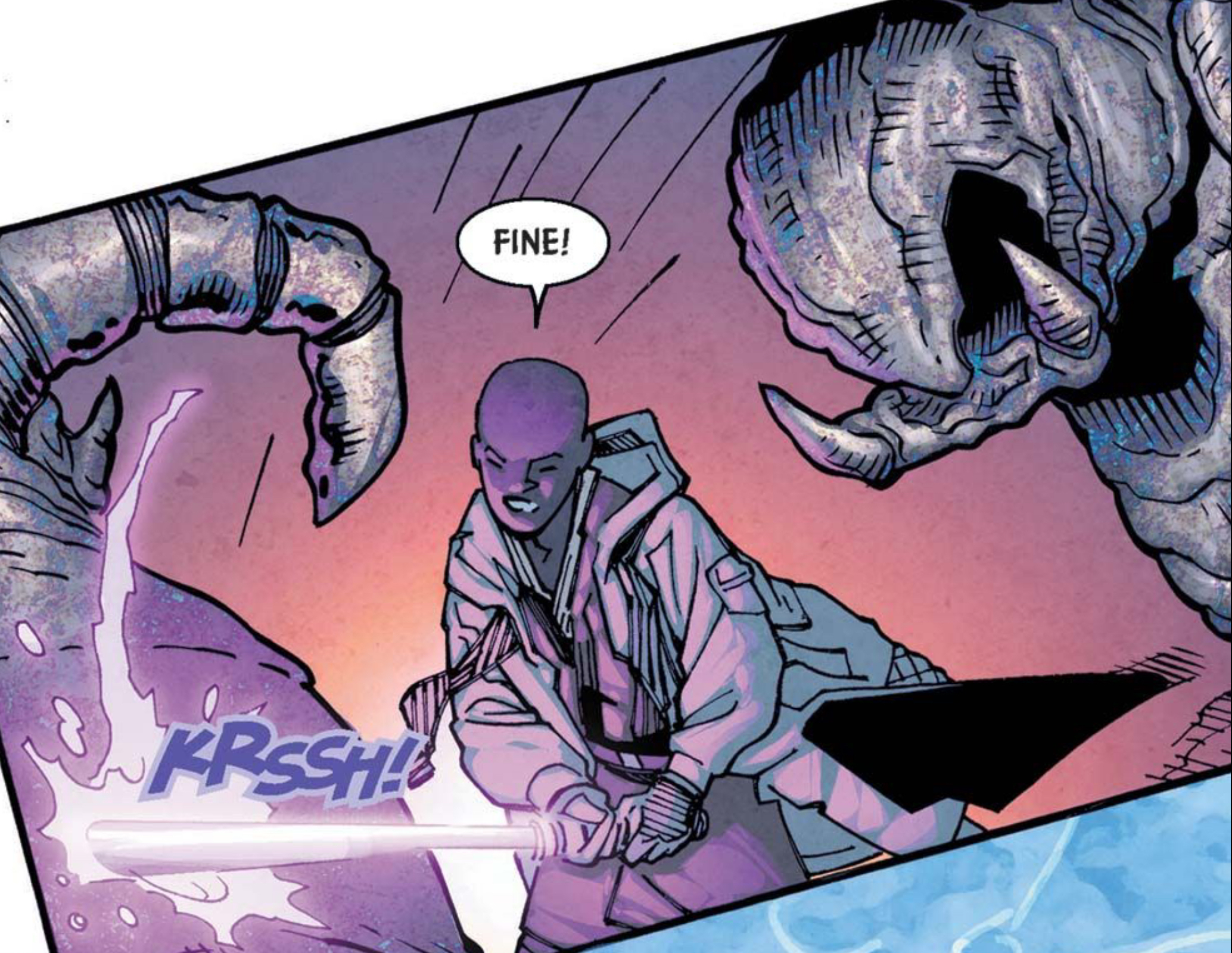 Mace Windu in a Star Wars comic panel: "Fine!"