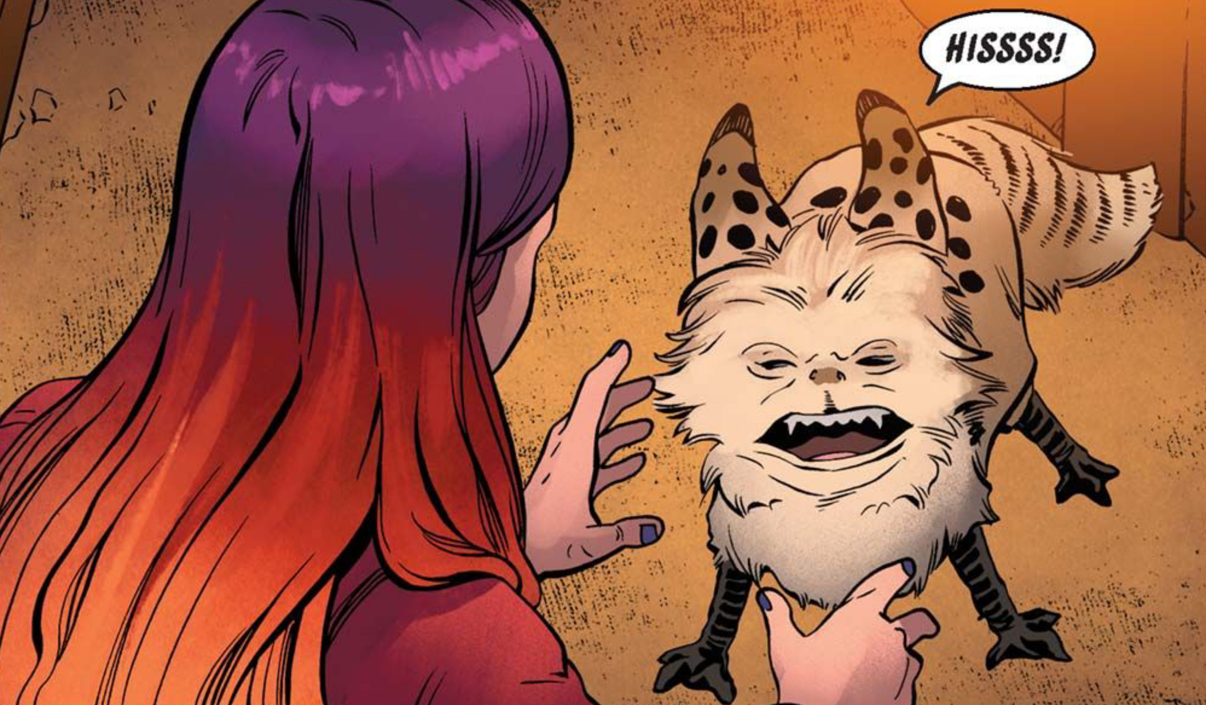 Zeen Mrala in a Star Wars comic panel: "Hissss!"