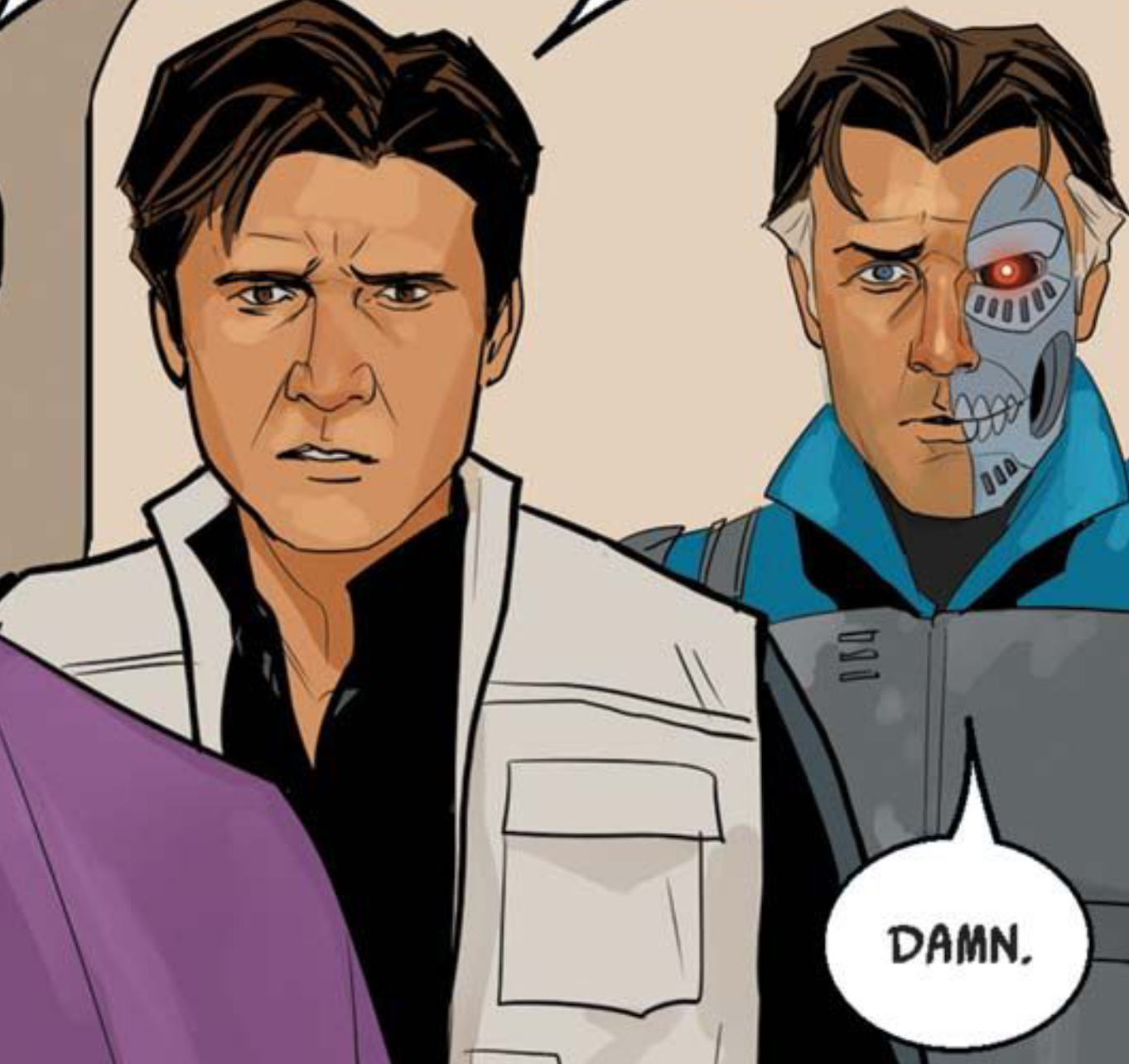 Han Solo & Beilert Valance in a Star Wars comic panel: "Damn."