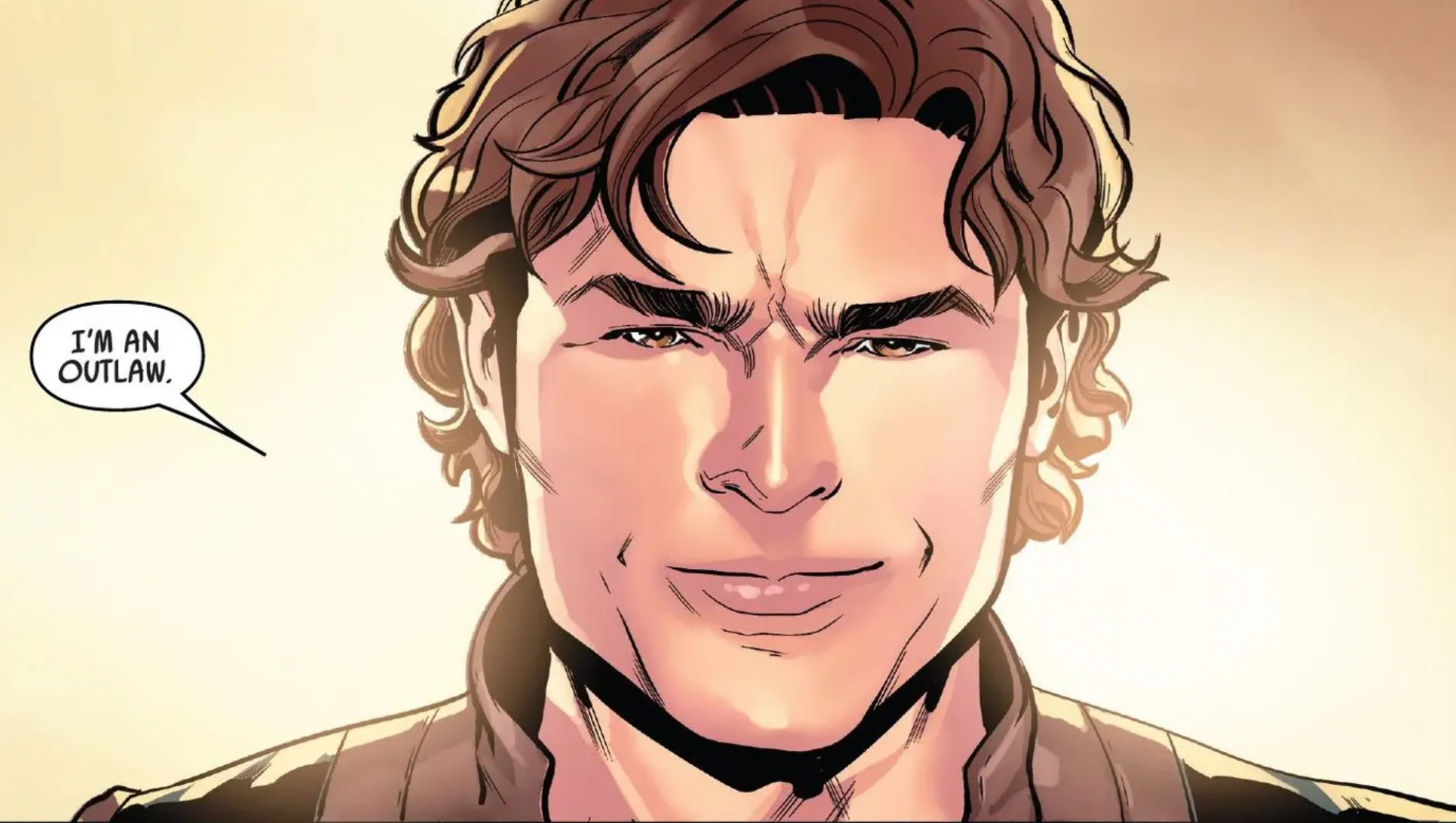 Han Solo in a Star Wars comic panel: "I'm an outlaw."
