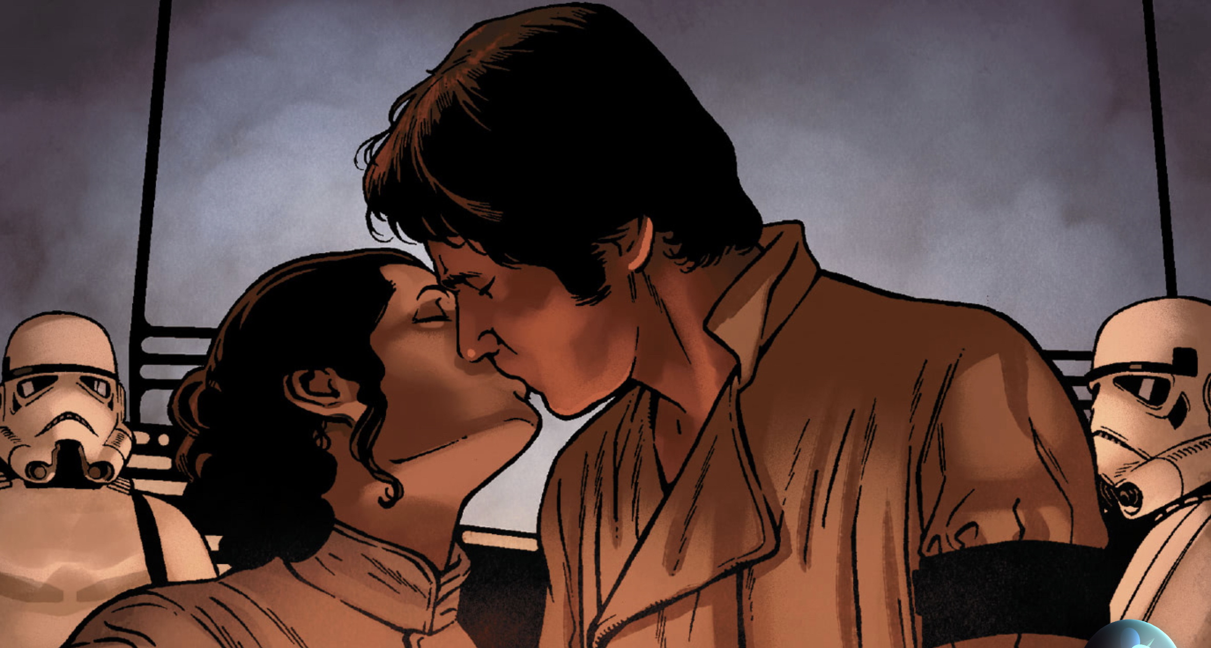 Star Wars comic panel: Han Solo & Leia Organa