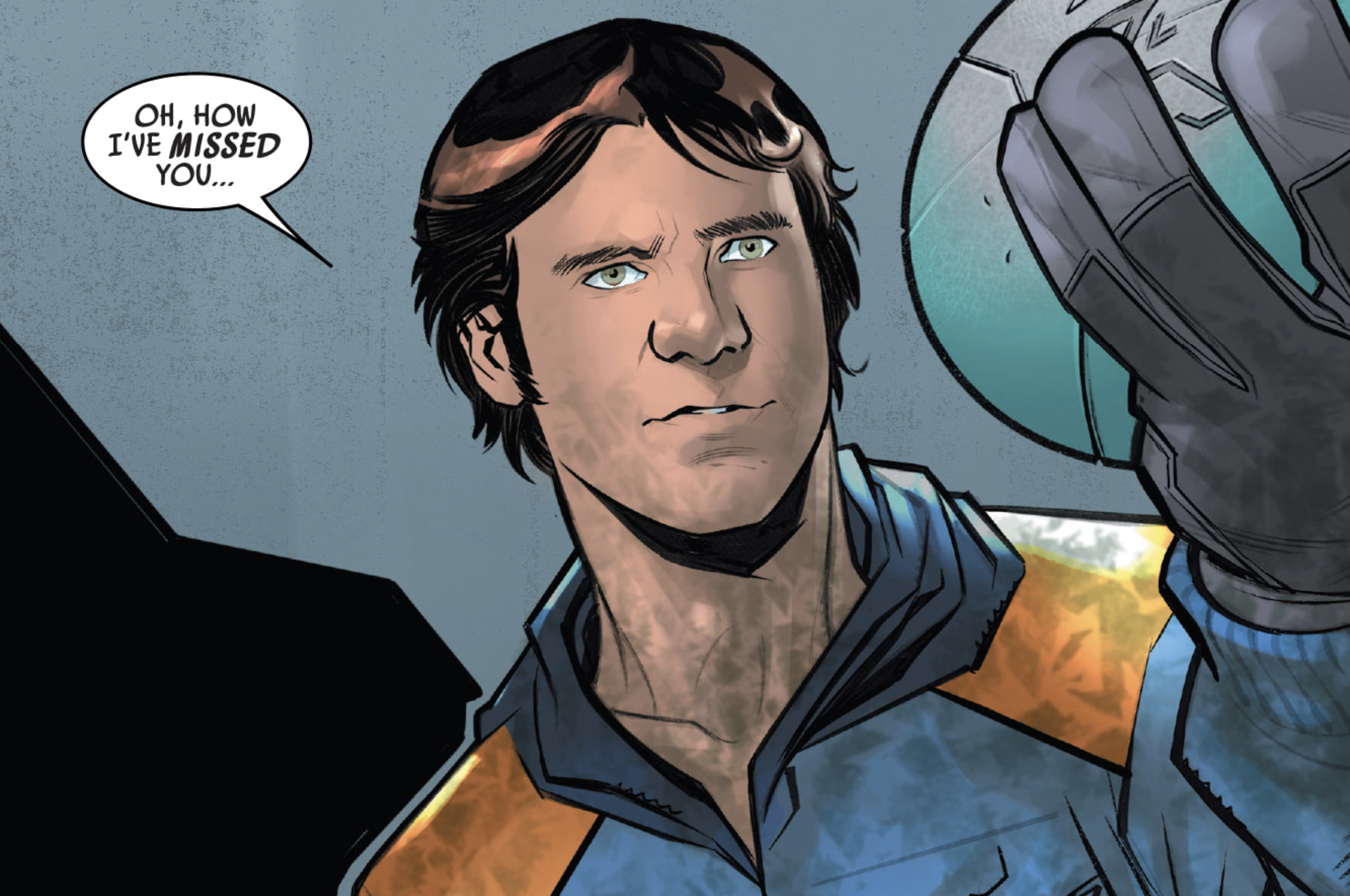 Beilert Valance in a Star Wars comic panel: "Oh, how I've missed you..."