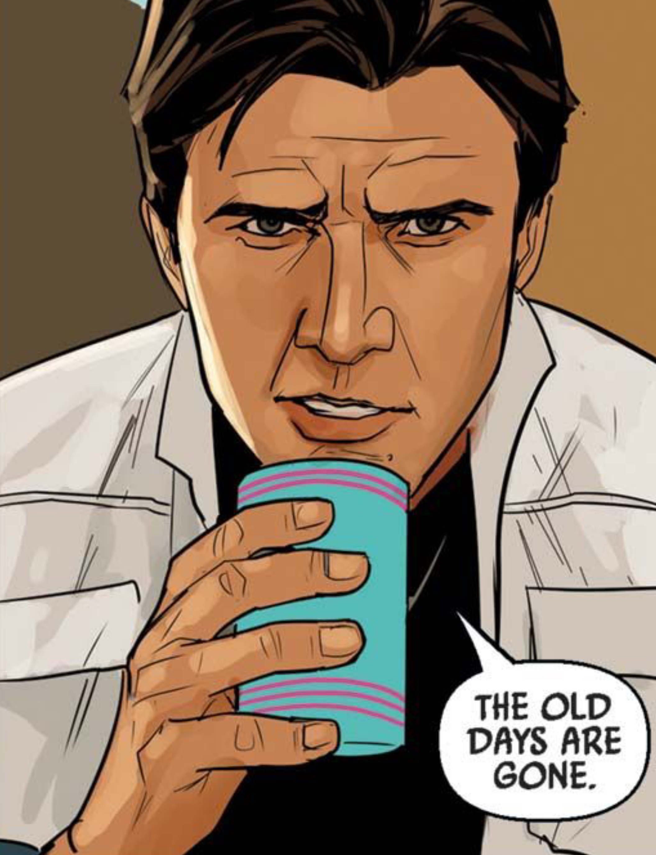 Han Solo in a Star Wars comic panel: "The old days are gone."