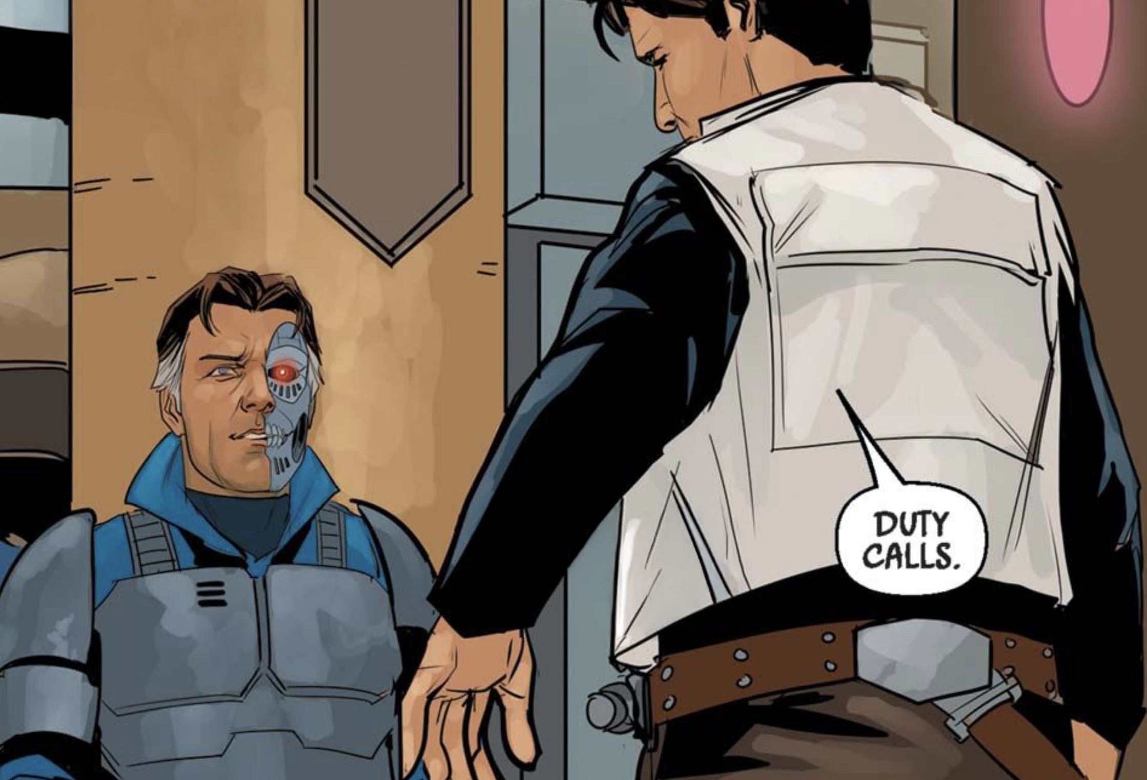 Beilert Valance in a Star Wars comic panel: "Duty calls."