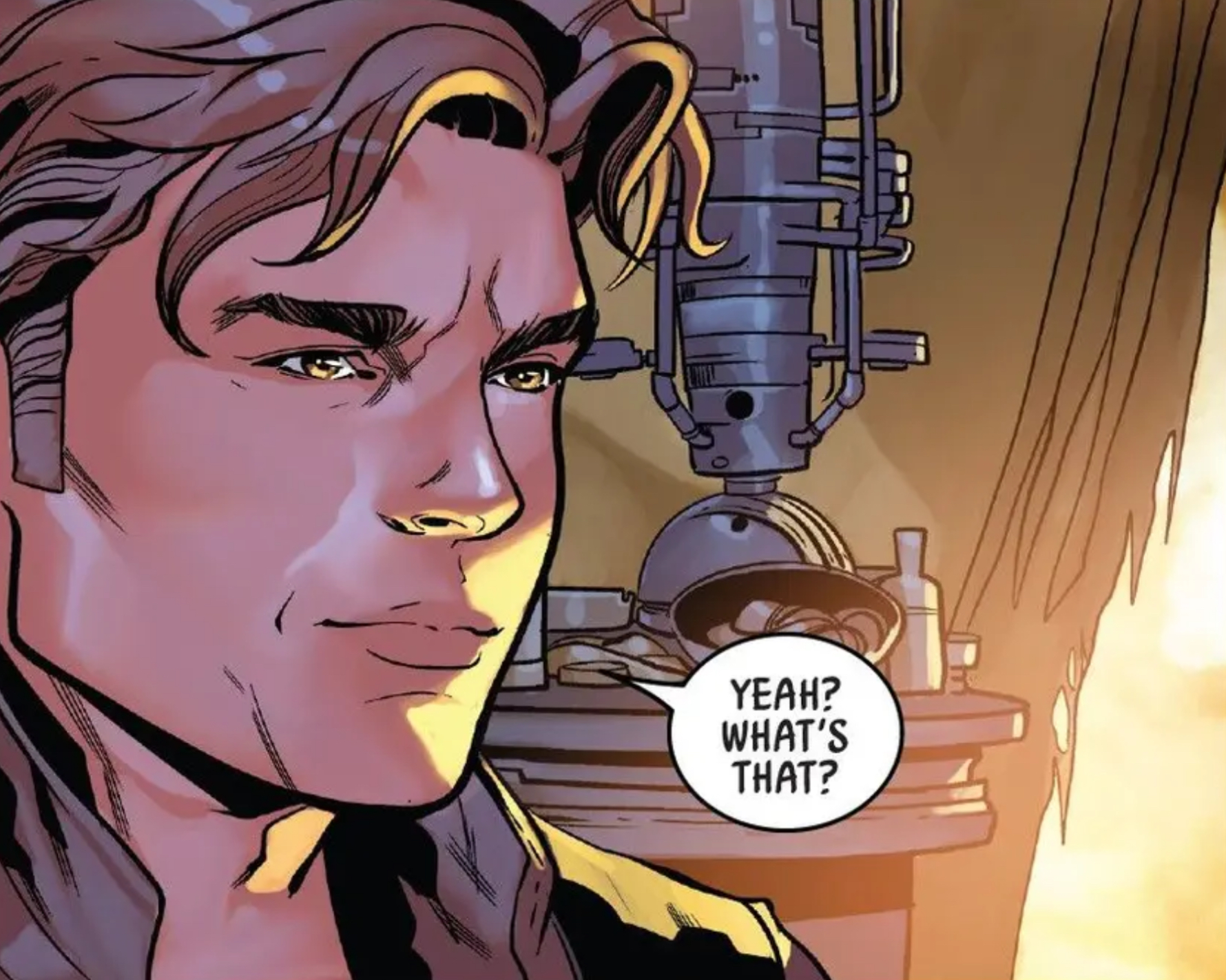 Anakin Skywalker in a Star Wars comic panel: "Yeah? What's that?"