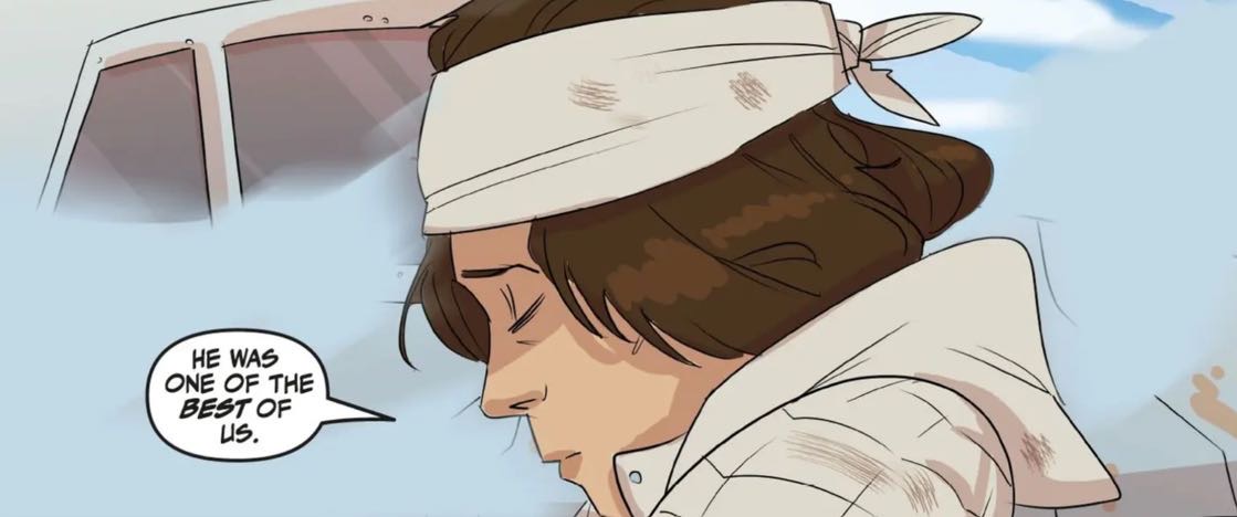 Leia Organa in a Star Wars comic panel: "He was one of the best of us."