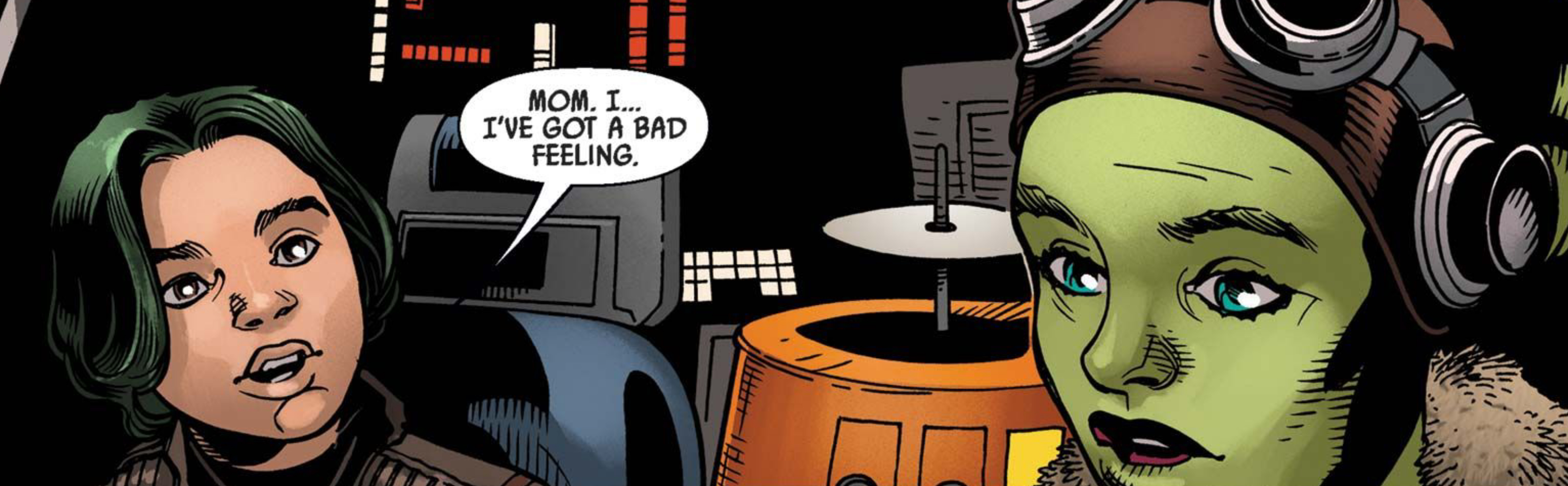 Jacen Syndulla & Hera Syndulla in a Star Wars comic panel: "Mom, I... I've got a bad feeling."
