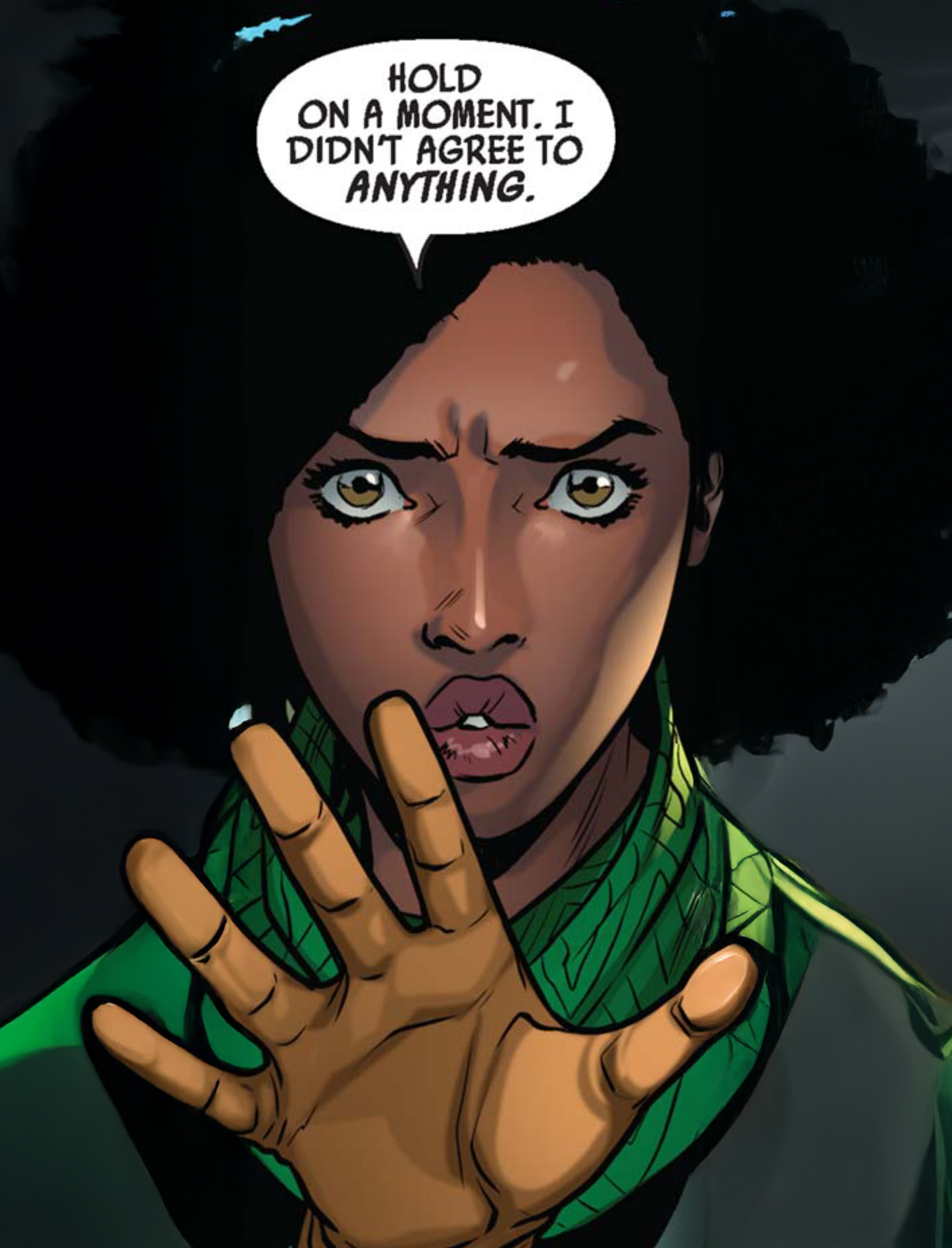 Sana Starros in a Star Wars comic panel: "Hold on a moment. I didn't agree to anything."