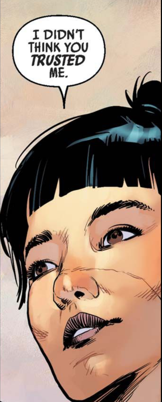 Doctor Aphra in a Star Wars comic panel: "I didn't think you trusted me."