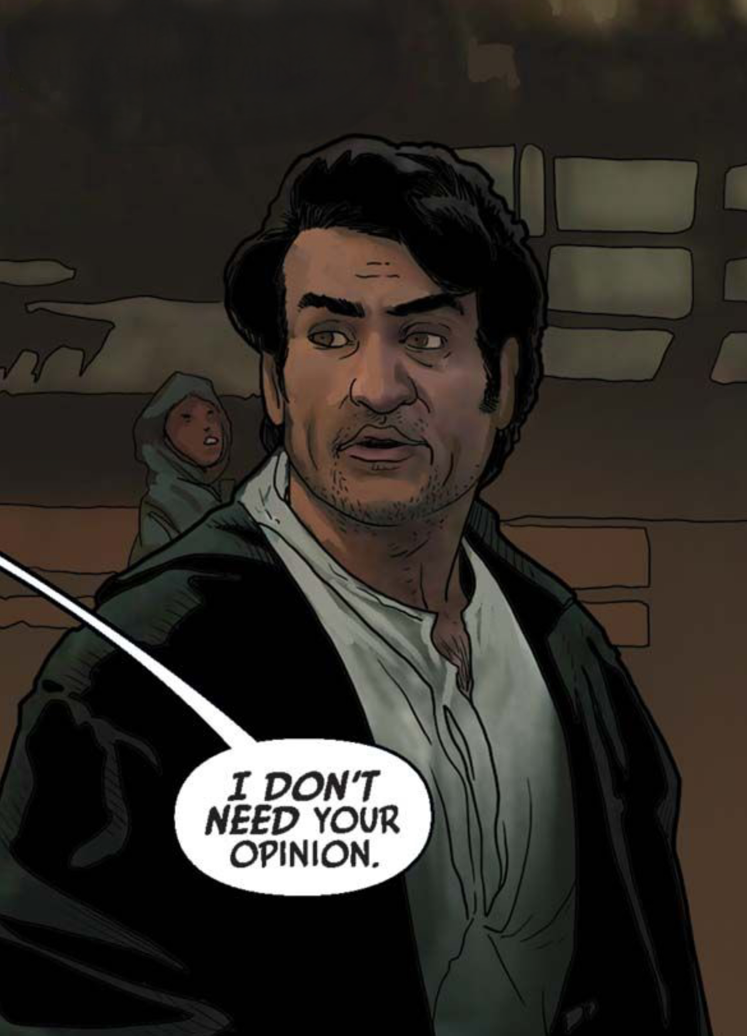 Han Solo in a Star Wars comic panel: "I don't need your opinion."