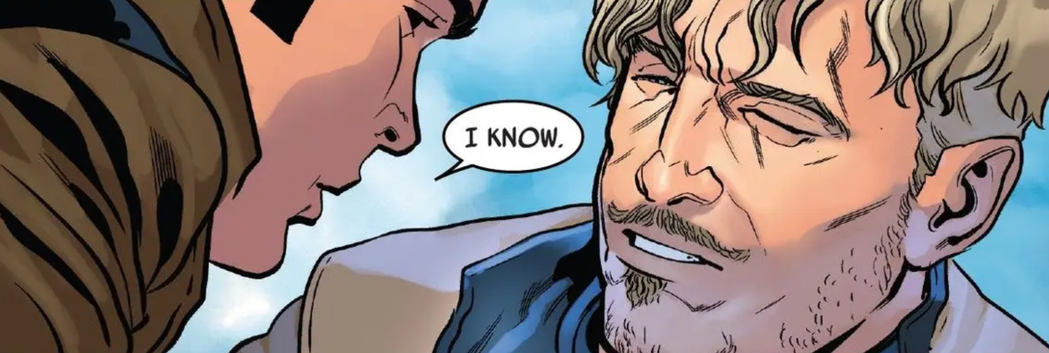 Han Solo & Leia Organa in a Star Wars comic panel: "I know."
