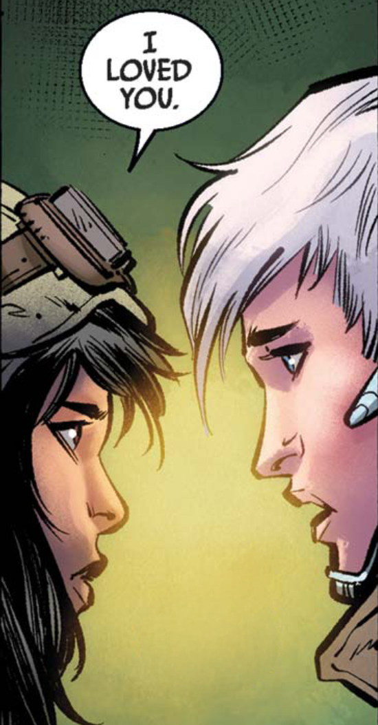 Doctor Aphra in a Star Wars comic panel: "I loved you."