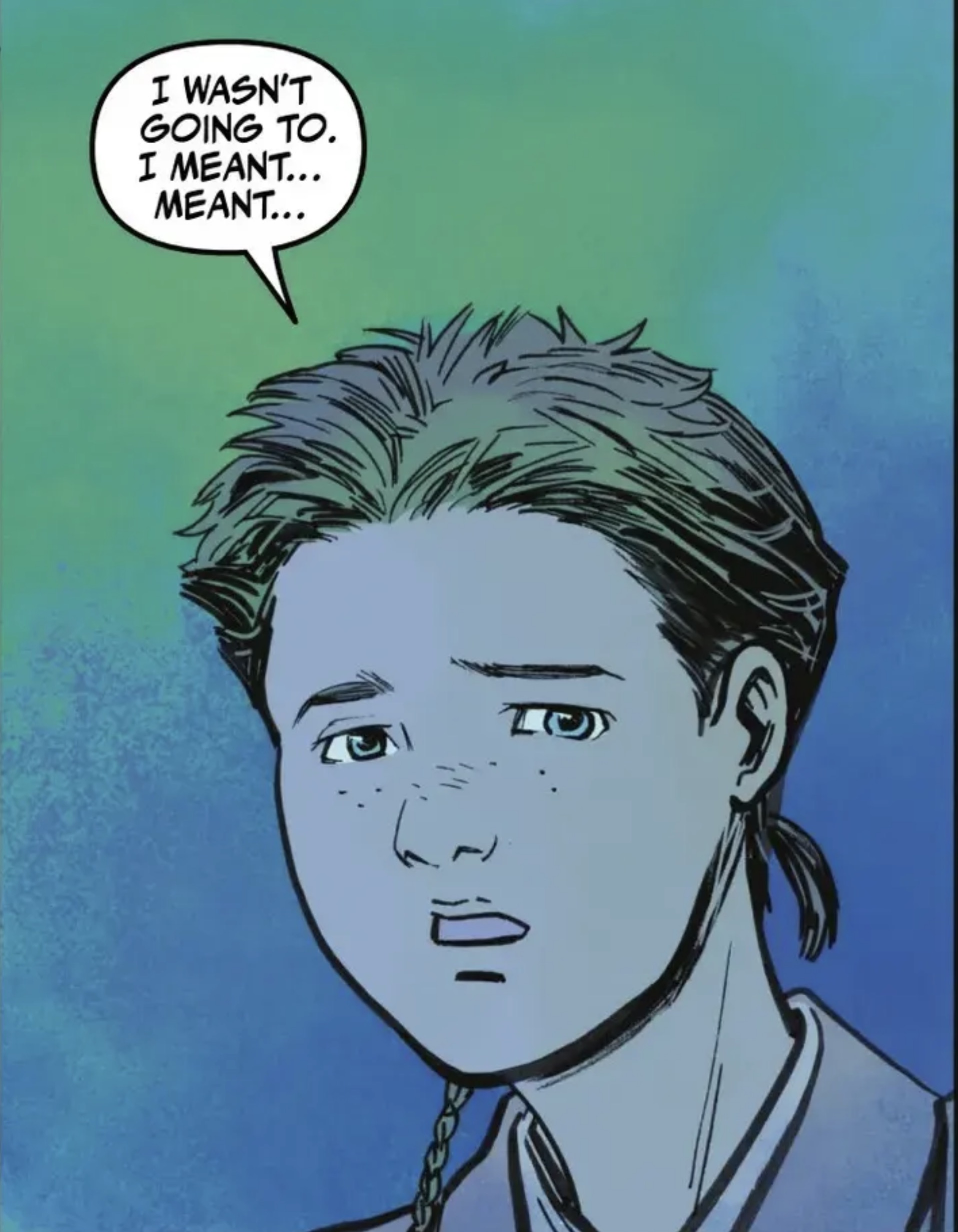 Anakin Skywalker in a Star Wars comic panel: "I wasn't going to. I meant... meant..."