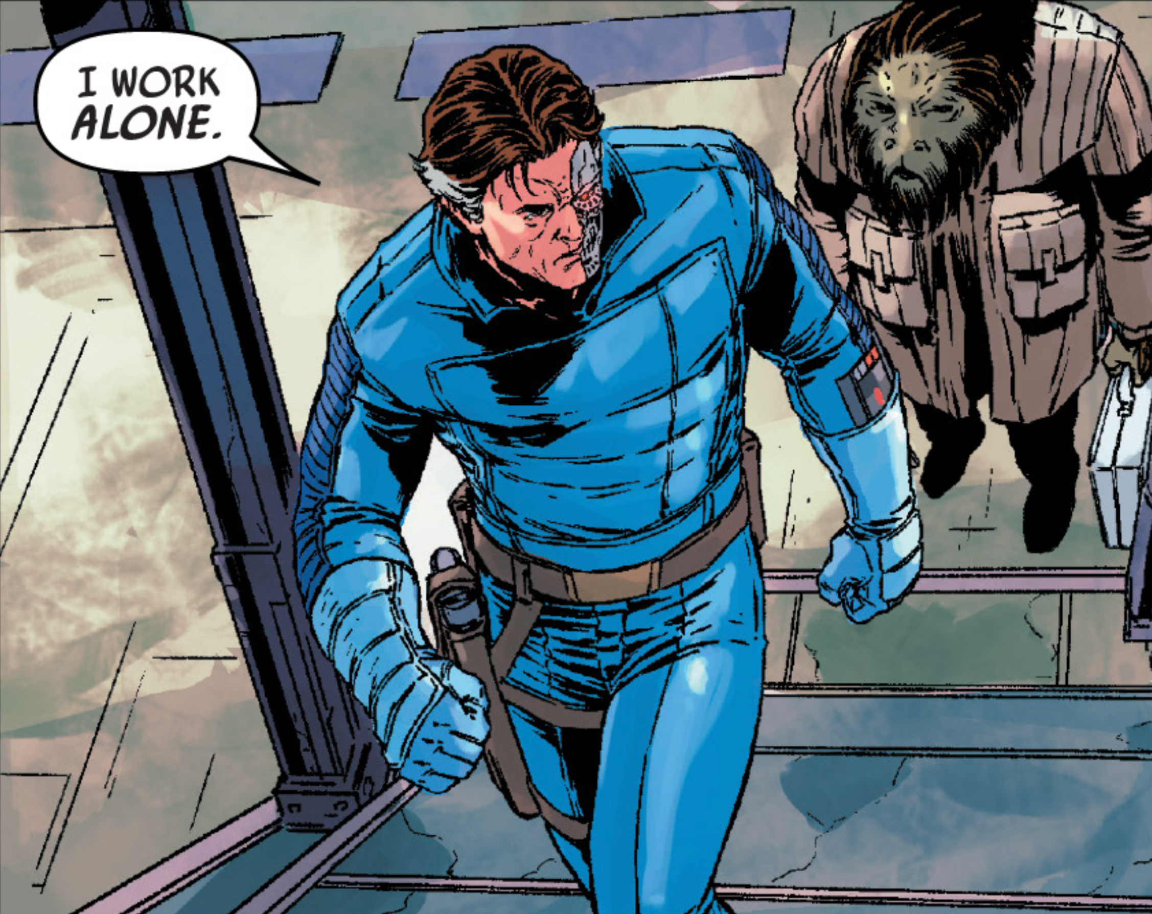 Beilert Valance in a Star Wars comic panel: "I work alone."
