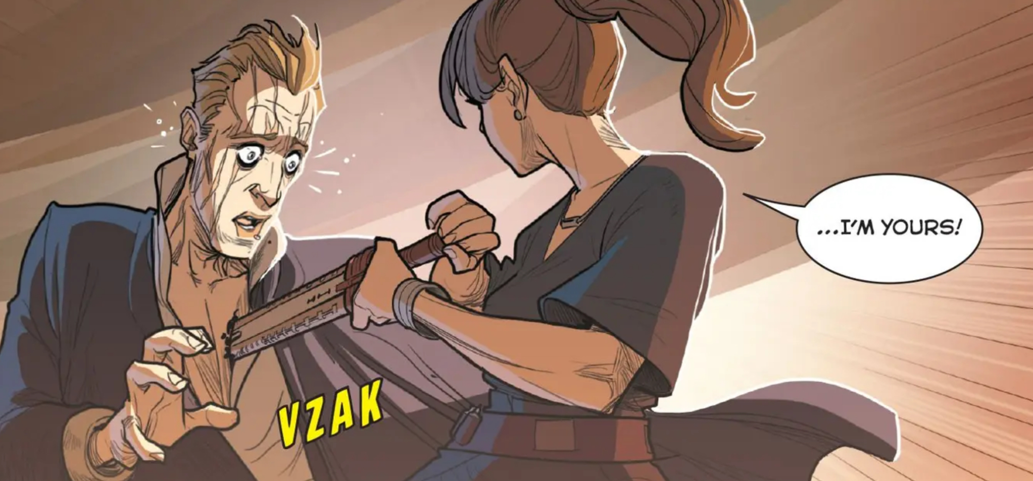 Beilert Valance in a Star Wars comic panel: "...I'm yours!"