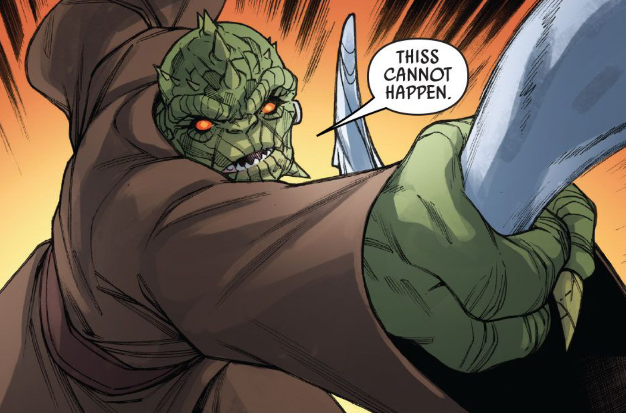 Sskeer in a Star Wars comic panel: "Thiss cannot happen."