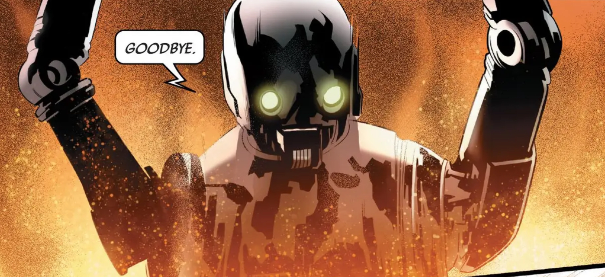 K-2SO in a Star Wars comic panel: "Goodbye."