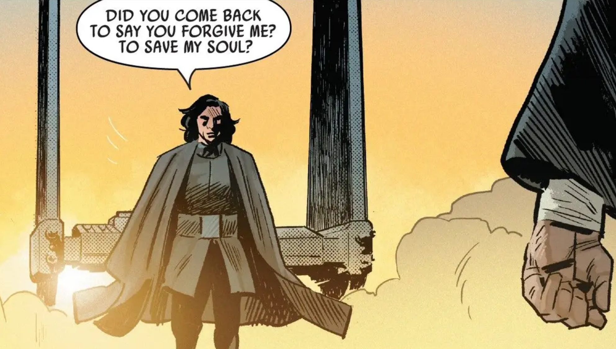 Ben Solo in a Star Wars comic panel: "Did you come back to say you forgive me? To save my soul?"