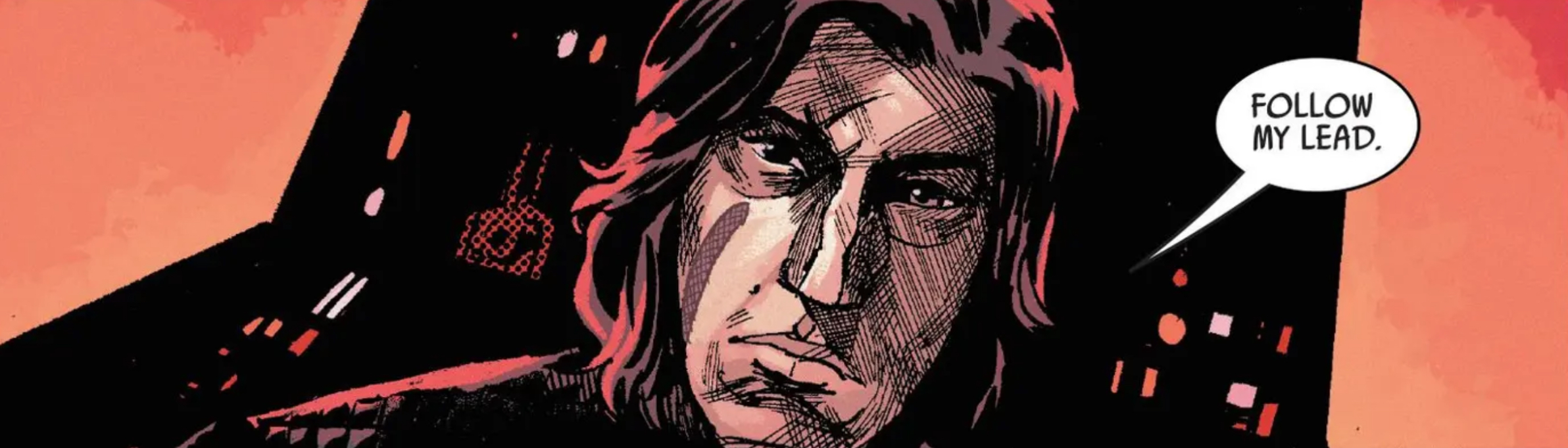 Kylo Ren in a Star Wars comic panel: "Follow my lead."