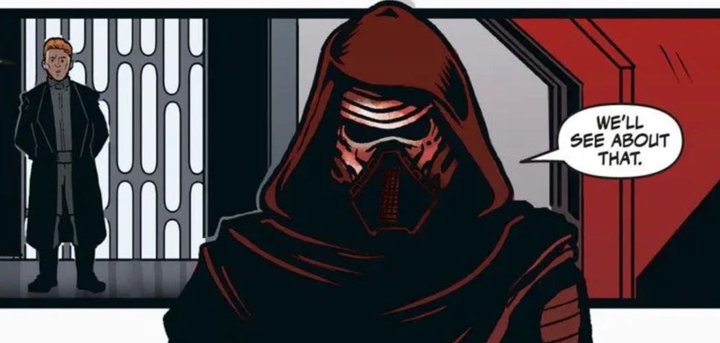 Kylo Ren & Armitage Hux in a Star Wars comic panel: "We'll see about that."