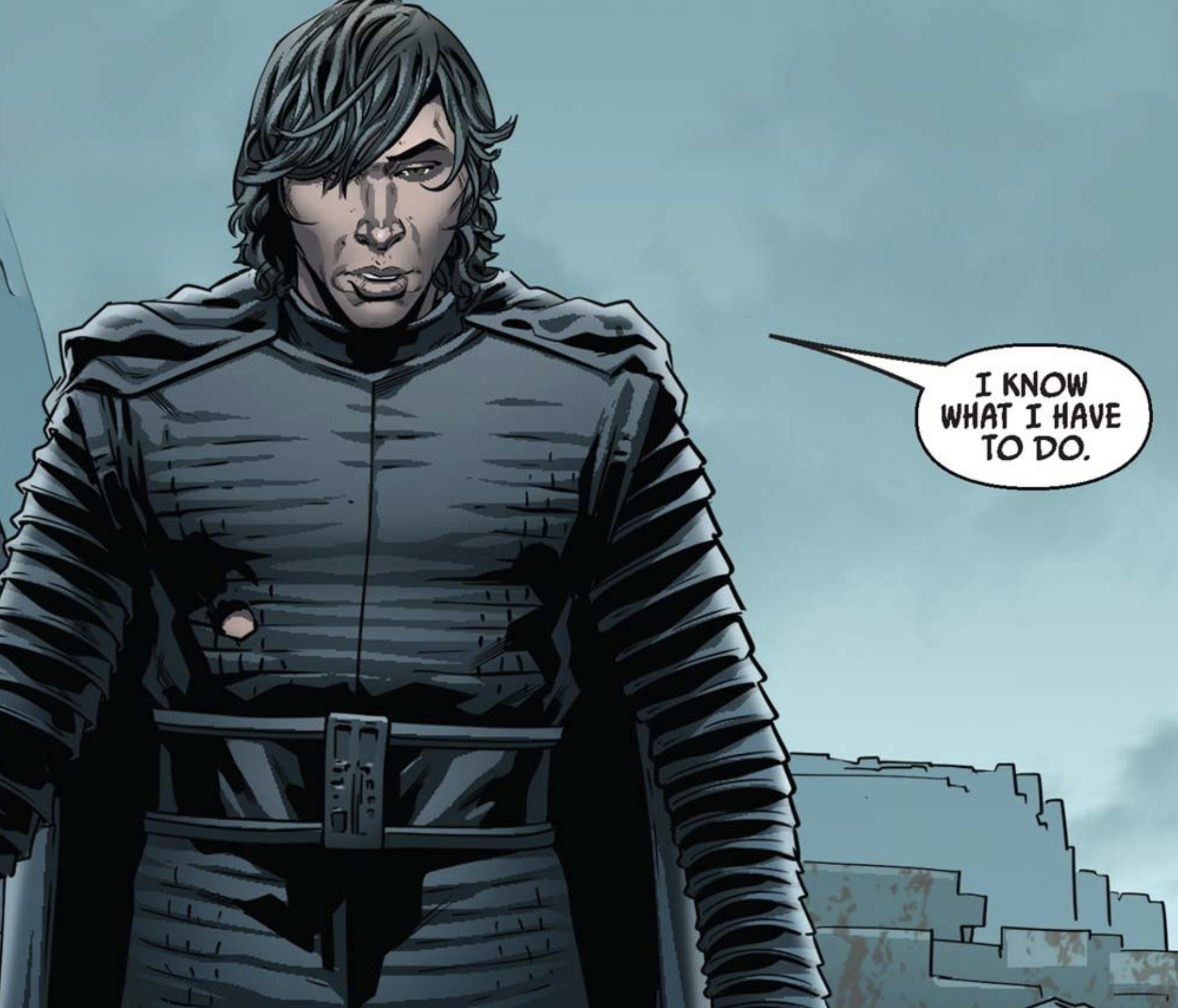 Kylo Ren in a Star Wars comic panel: "I know what I have to do."
