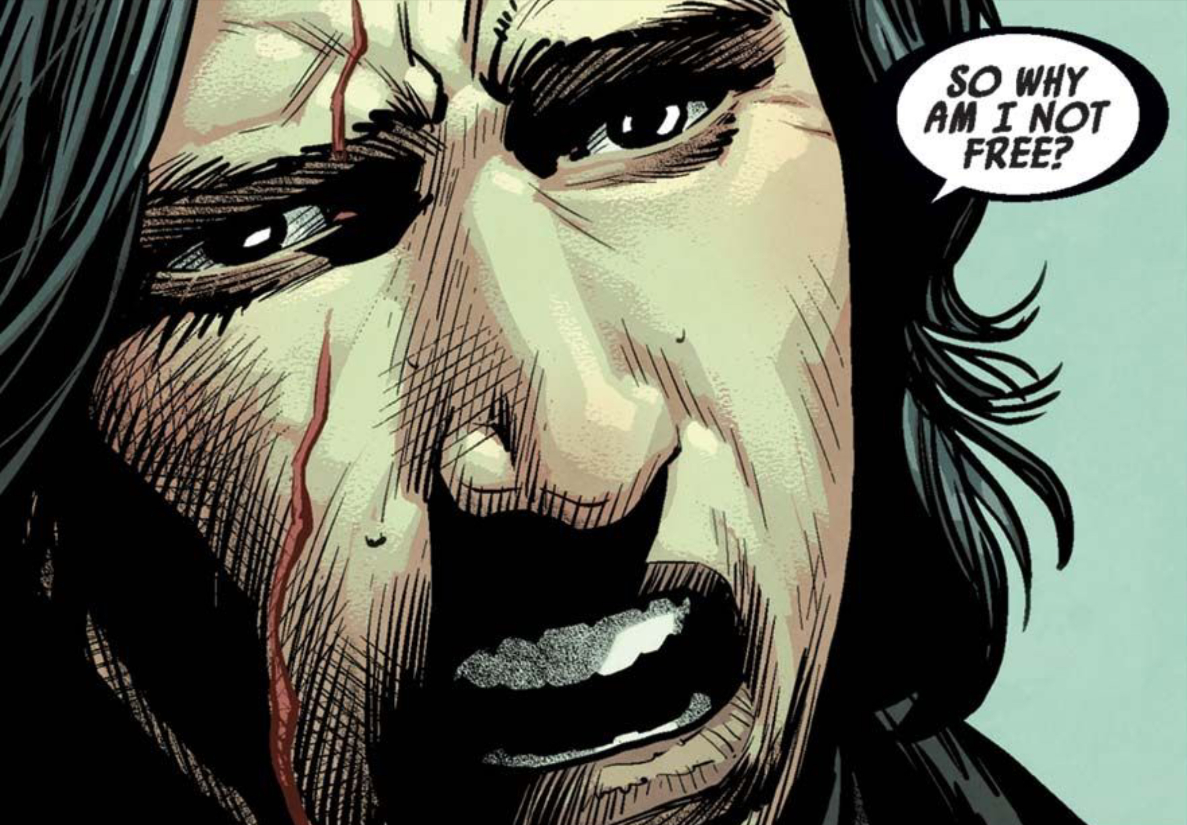 Kylo Ren in a Star Wars comic panel: "So why am I not free?"