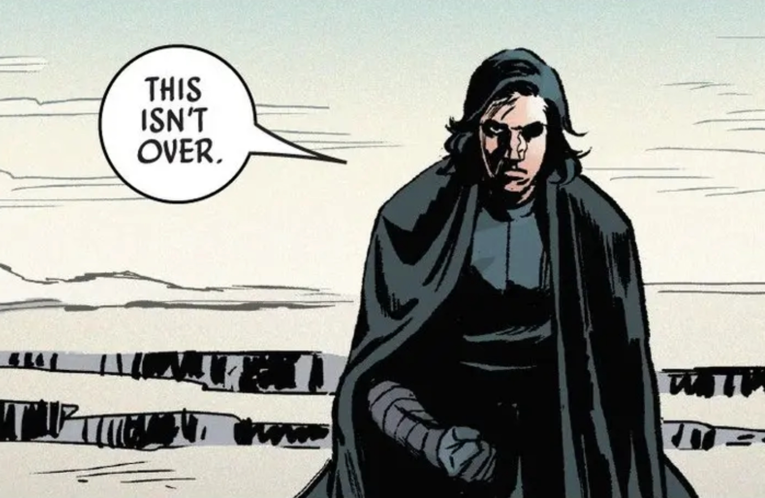 Kylo Ren in a Star Wars comic panel: "This isn't over."